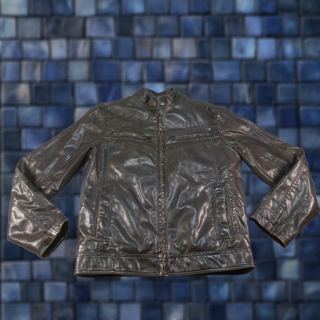 Vintage VINTAGE Motorcycle Jacket Mens S Brown Faux Leather Sherpa Lined Biker Moto Satin? Size US S / EU 44-46 / 1 - 1 Thumbnail