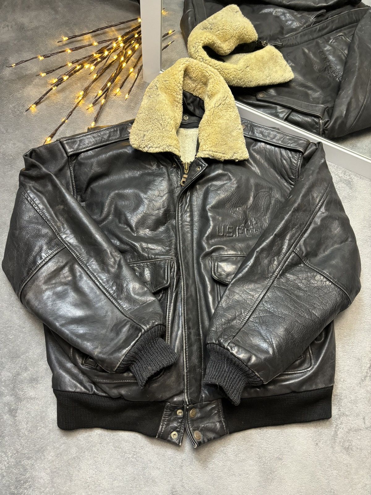 Big Star × If Six Was Nine × Vintage Vintage Aviator Leather Bomber Big Star U.S Army Air Force 8 Size US L / EU 52-54 / 3 - 6 Thumbnail
