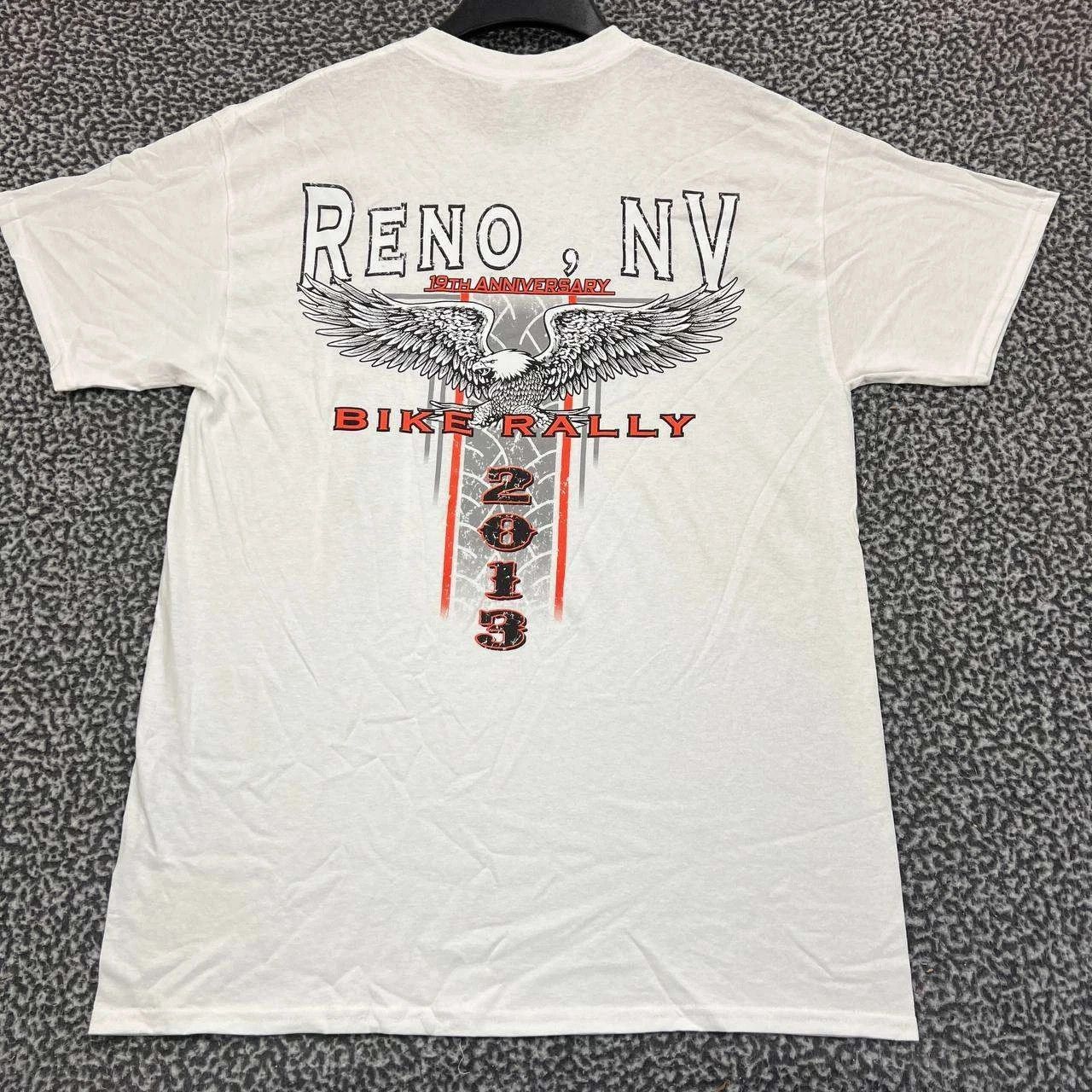 Gildan Vintage Reno Bike Rally Shirt Men L Short Sleeve Deadstock Size US L / EU 52-54 / 3 - 1 Thumbnail