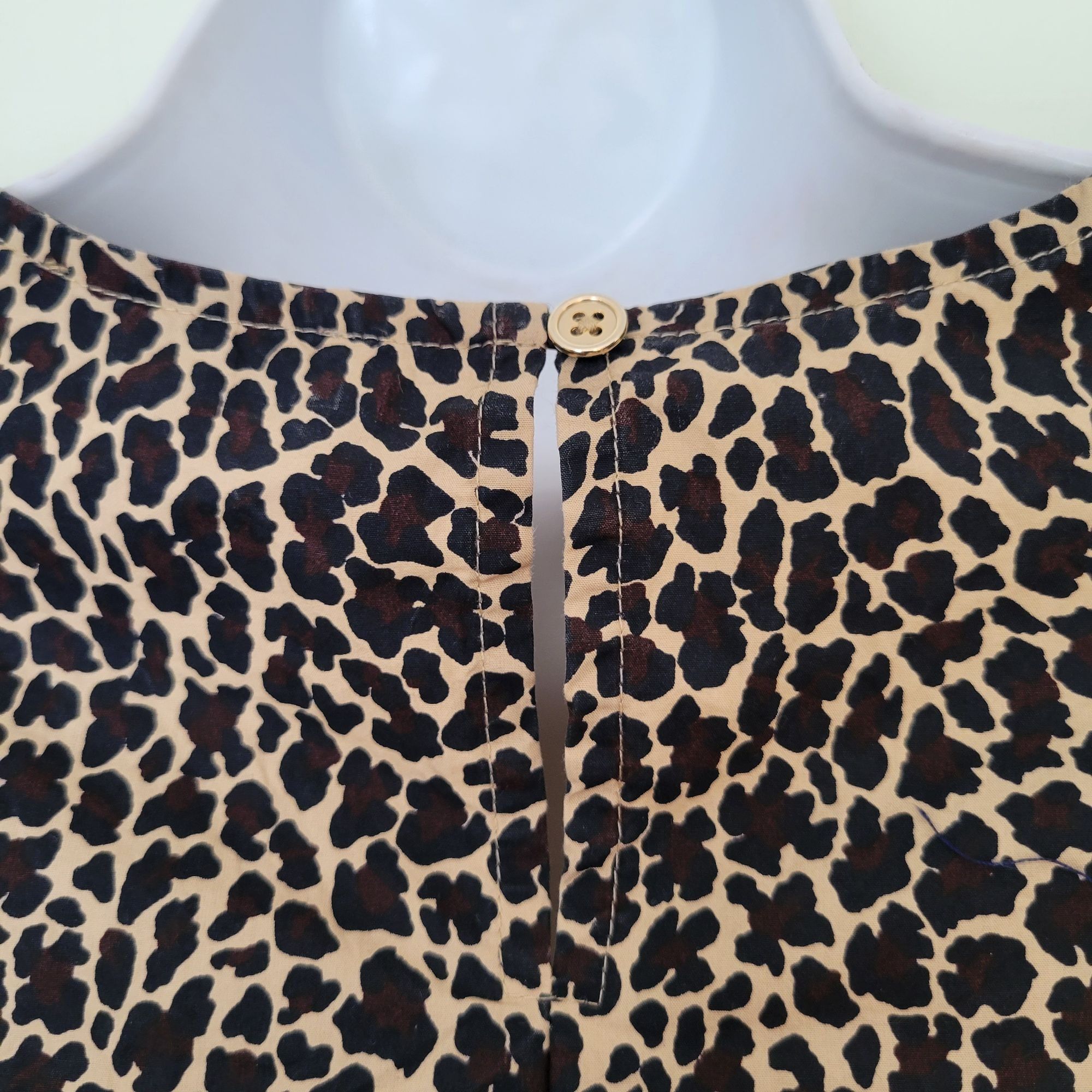 J.Crew J Crew XS Leopard Print Short Sleeve Top Cotton Puff Sleeve Size XS / US 0-2 / IT 36-38 - 5 Thumbnail