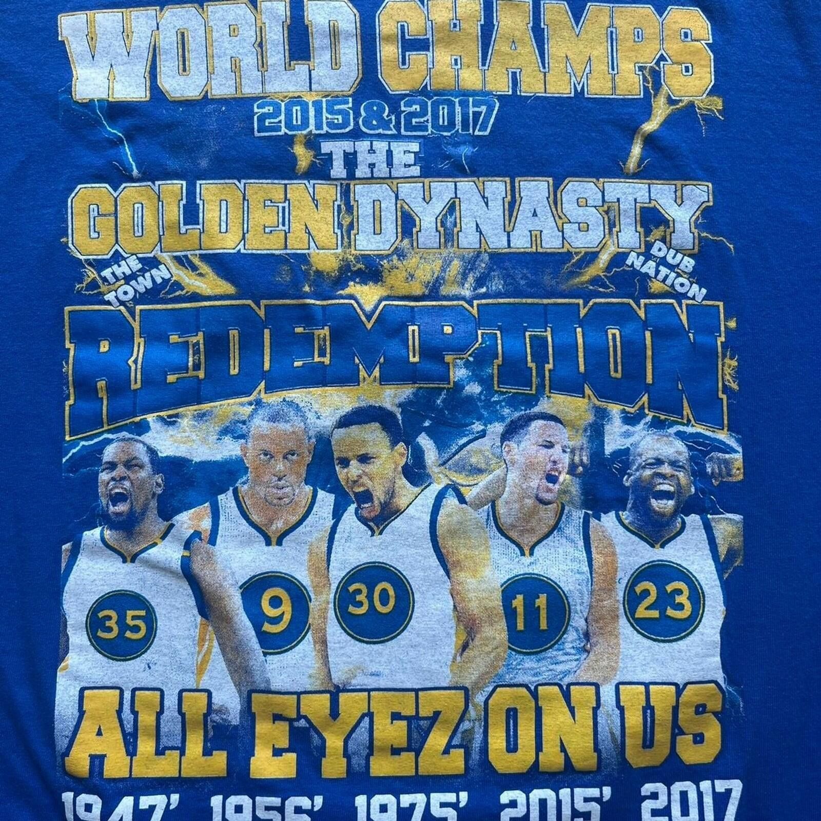 Gildan Golden State Warriors 2017 NBA Champion Double Sided T-Shirt Size US XL / EU 56 / 4 - 4 Thumbnail