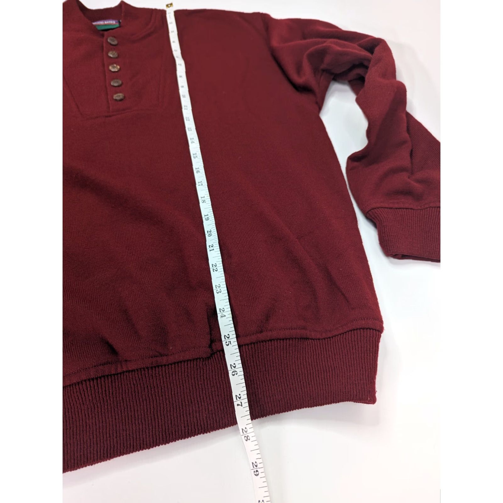 Vintage Grand Banks Mens Red Acrylic Henley 1/4 Button Sweater Size Large Size US L / EU 52-54 / 3 - 5 Thumbnail