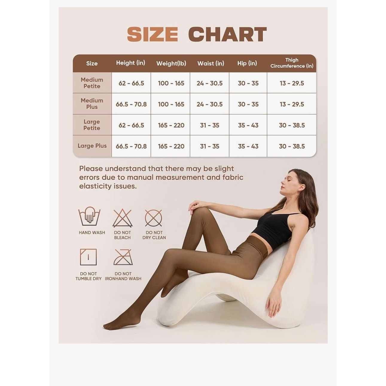 The Unbranded Brand Fleece Lined Thermal Tights-Warm Fake Translucent Pantyhose Size 30" / US 8 / IT 44 - 7 Thumbnail