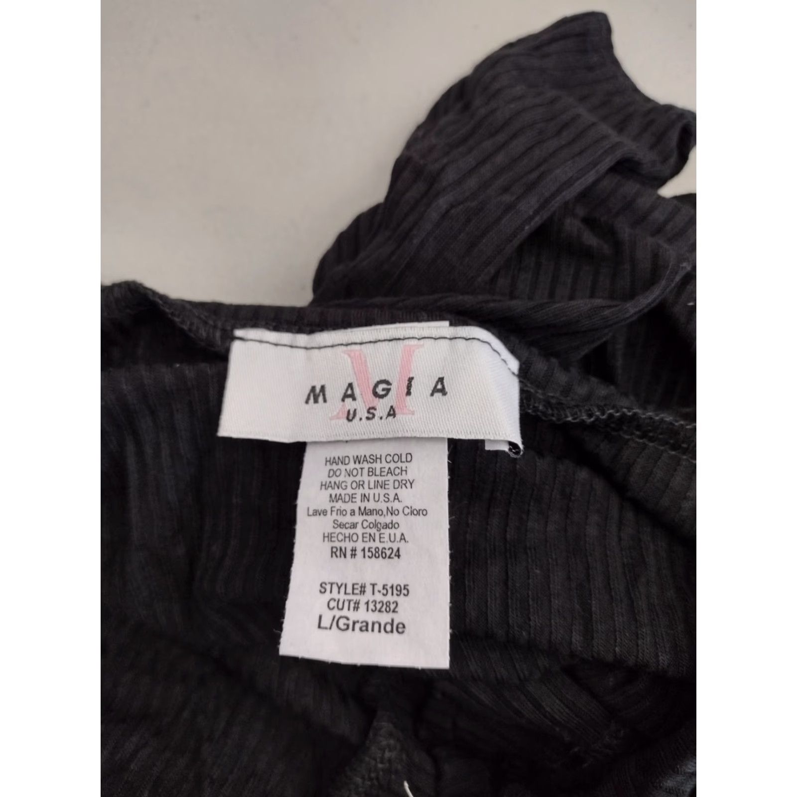 Vintage MAGIA Bodysuit Shirt Black Ribbed 3 Button Short Sleeve Size L Womens Size L / US 10 / IT 46 - 6 Thumbnail