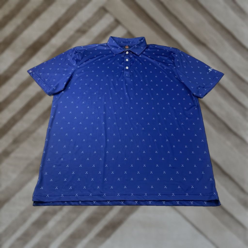 Vintage Donald Ross Polo Shirt XXL AOP Geometric Performance Blue Golf Sport Mens Size US XXL / EU 58 / 5 - 1 Thumbnail