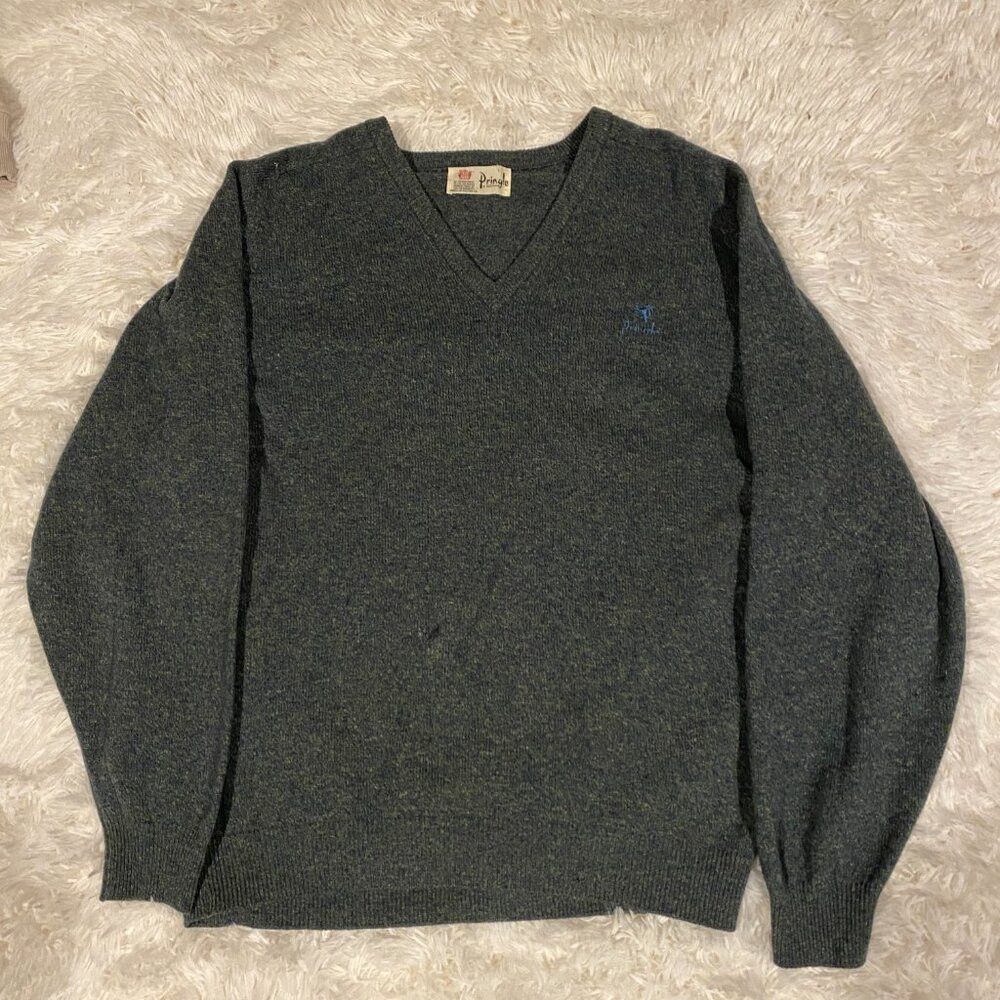 Pringle Of Scotland Vintage Pringle of Scotland Gray Golf Sports V Neck Sweater Size US L / EU 52-54 / 3 - 5 Thumbnail