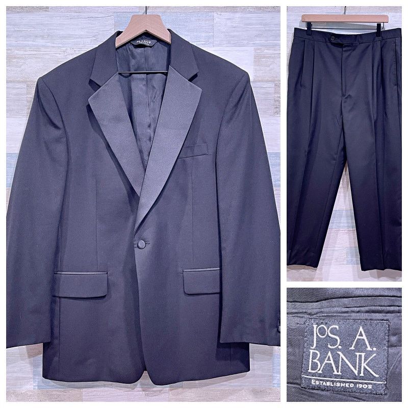 Jos. A. Bank Jos A Bank Tuxedo Suit Black Mens 42R 36W Size 44R - 1 Thumbnail