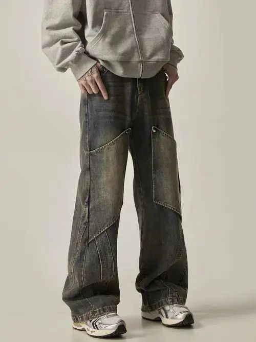 Jean Vintage Maillard Deconstructed Work Straight Leg Jeans Size US 32 / EU 48 - 2 Thumbnail