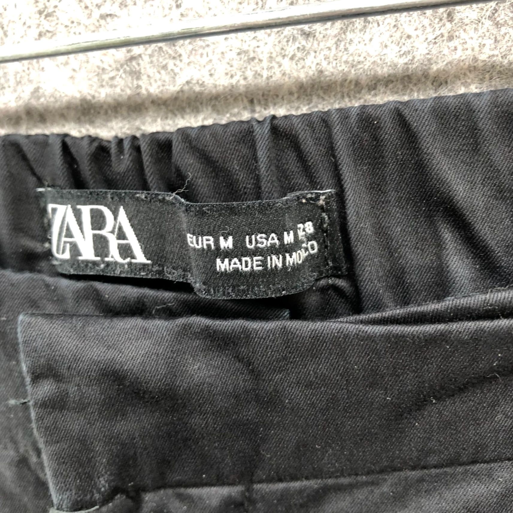 Zara VINTAGE? No — Actually Zara Cargo Jogger Pants Women M Black Cotton High Waisted Baggy Wide-Leg Casual Pants Size 32" / US 10 / IT 46 - 5 Thumbnail