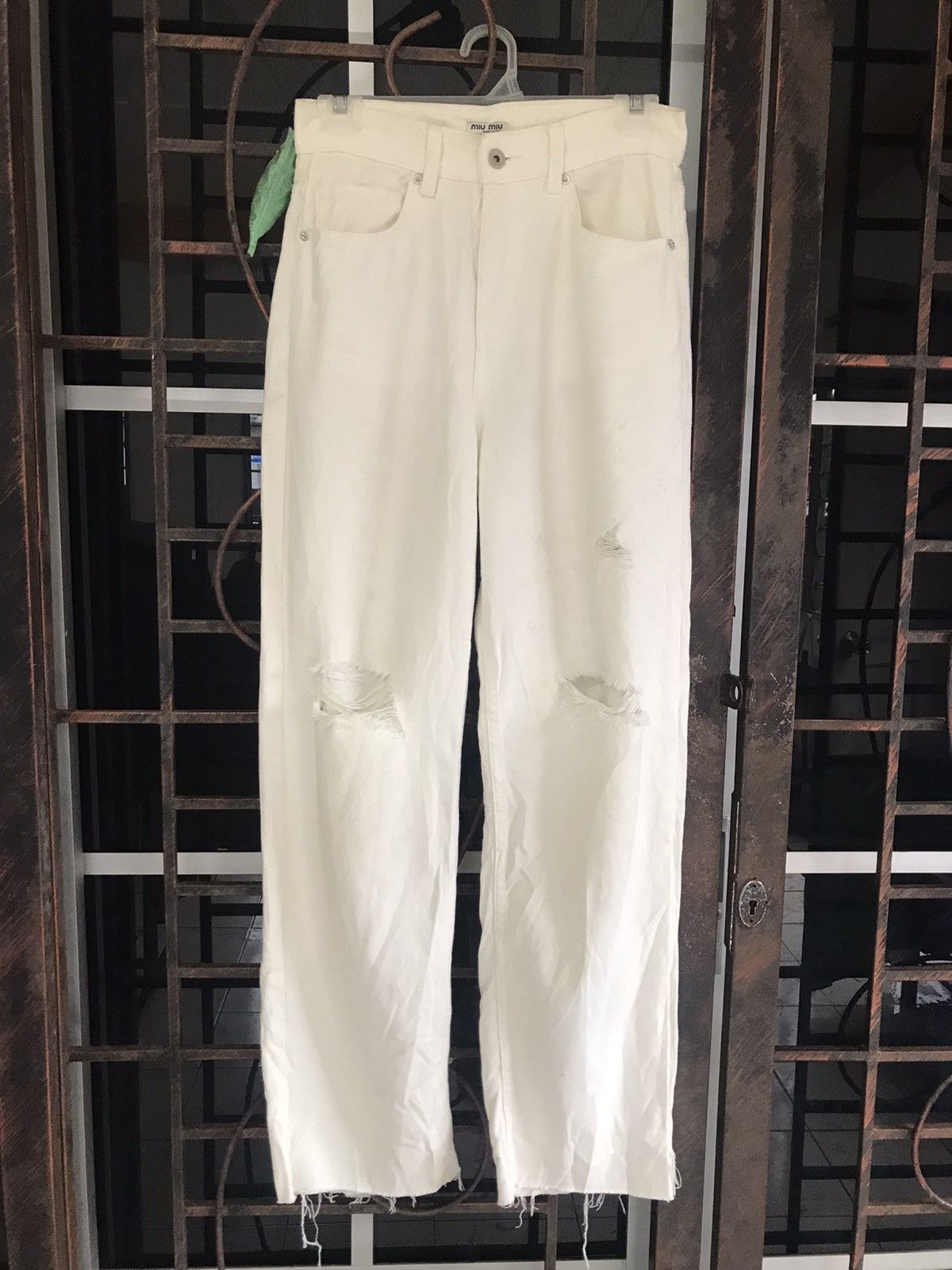 Prada Miu Miu distressed denim high rise Size US 27 - 2 Thumbnail