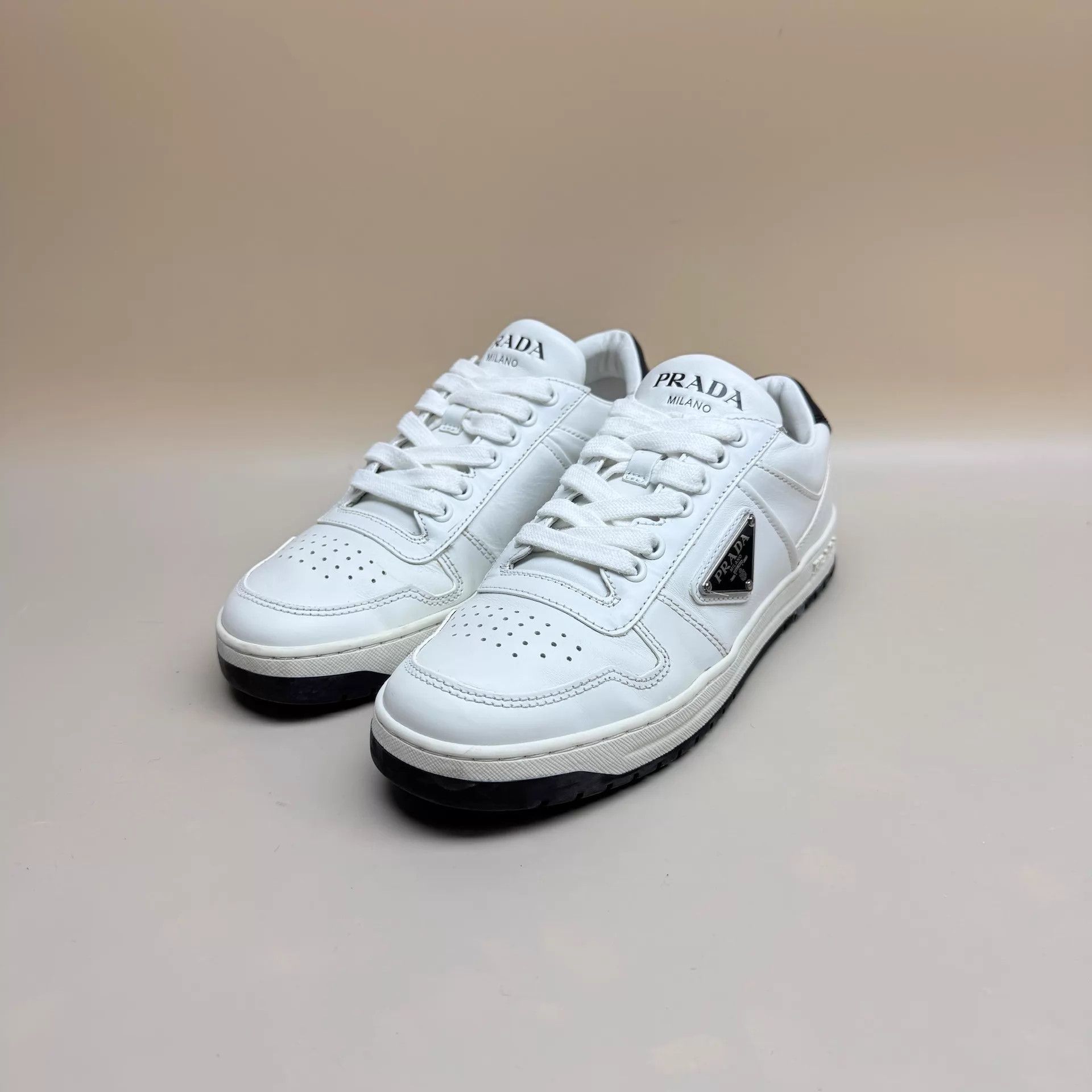 Prada Prada Black White Triangle Logo Sneakers 36 99New Size US 5.5 / IT 35.5 - 1 Thumbnail