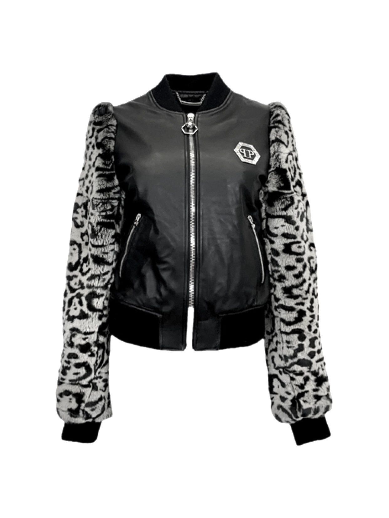Philipp Plein Philipp Plein leather jacket with animalier faux fur, S. Size S / US 4 / IT 40 - 1 Thumbnail