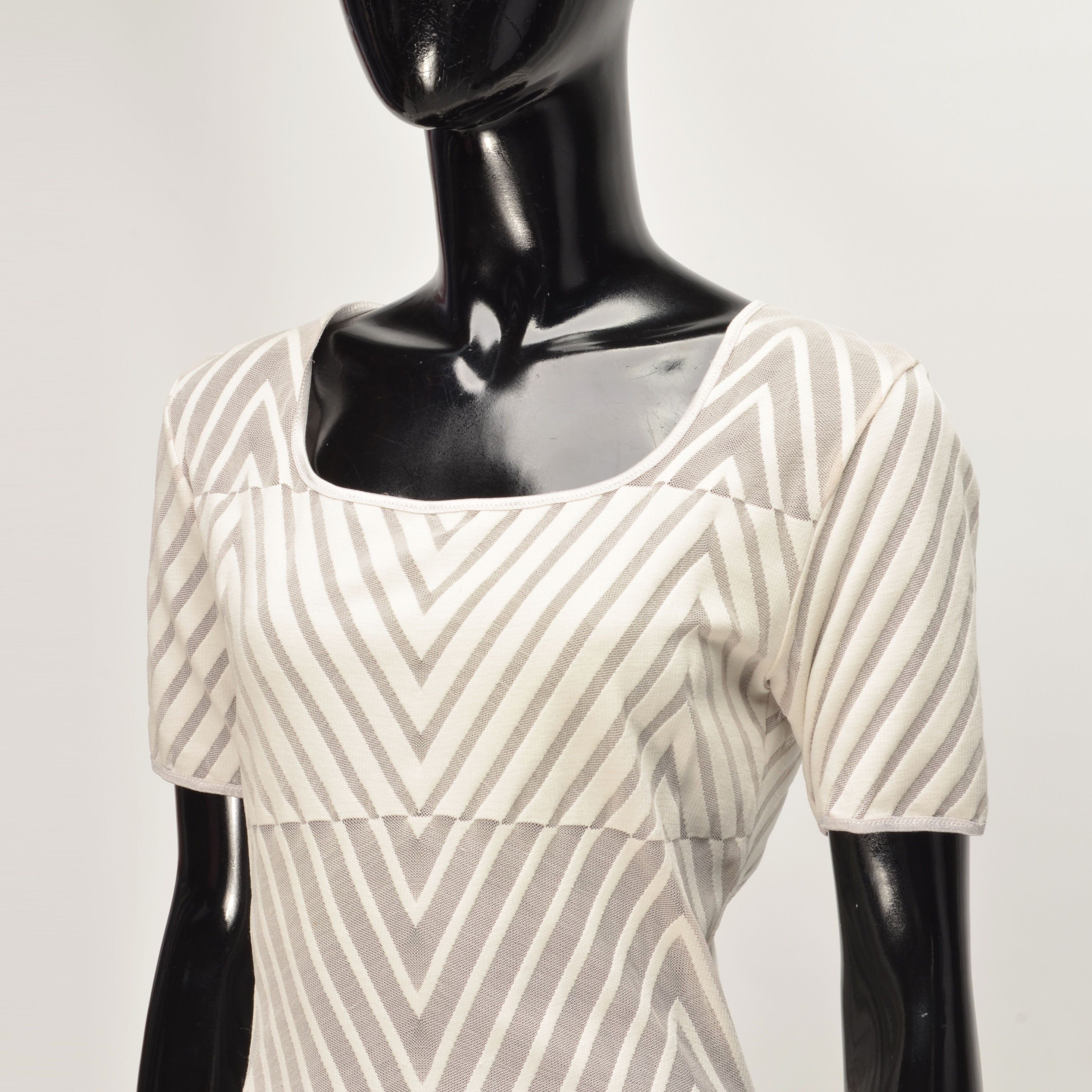 Hanro Hanro Vintage Mesh Striped Square Neck Bodysuit Size S / US 4 / IT 40 - 2 Thumbnail