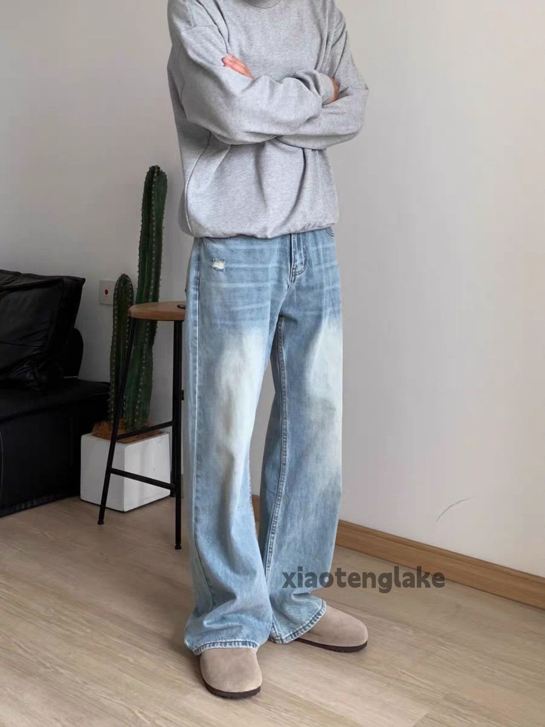 Jean × Vintage washed faded cleanfit damaged yuppie loose baggy jeans Size US 32 / EU 48 - 1 Thumbnail