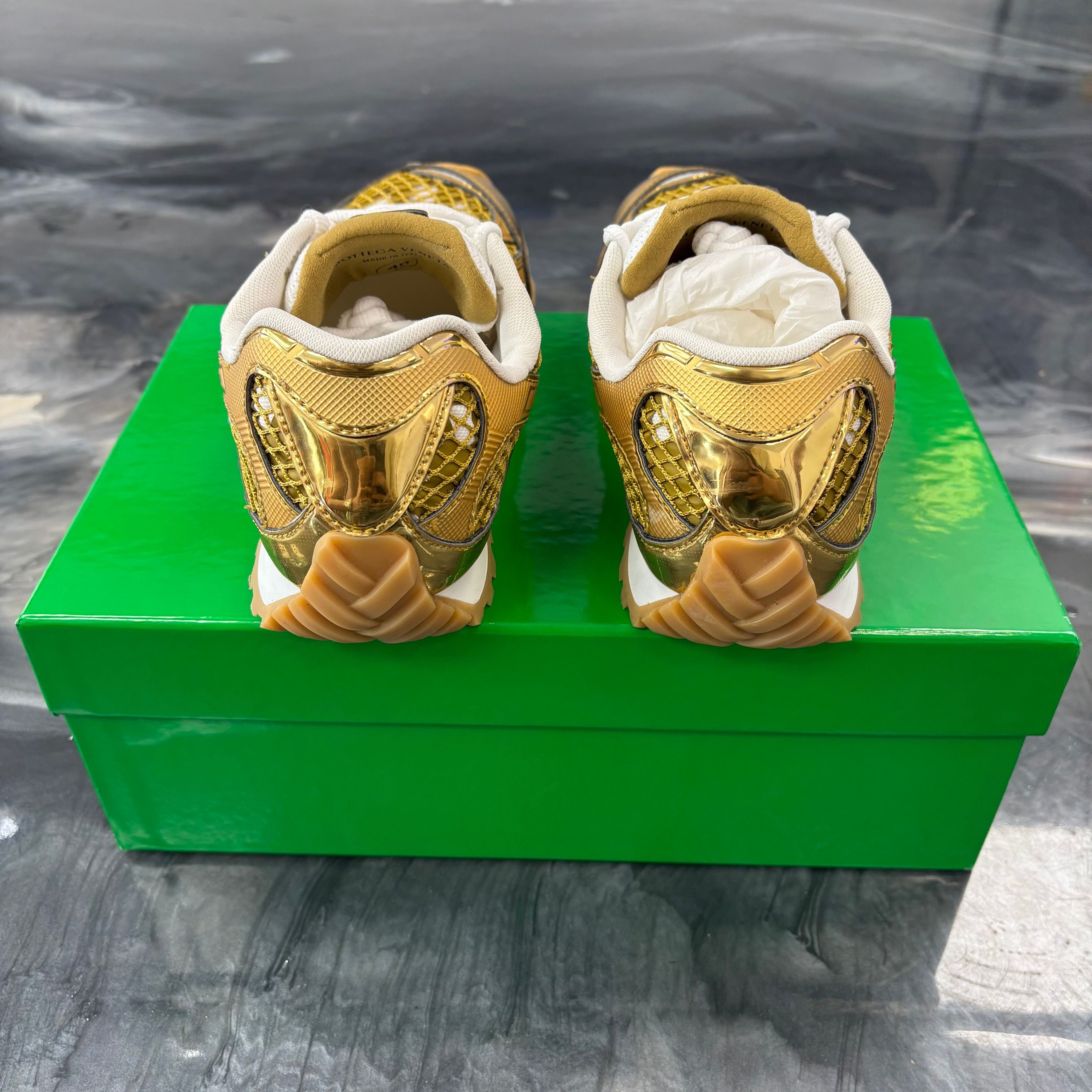 Bottega Veneta Bottega Veneta Orbit Low-Top Sneakers Gold Size US 7 / EU 40 - 7 Thumbnail