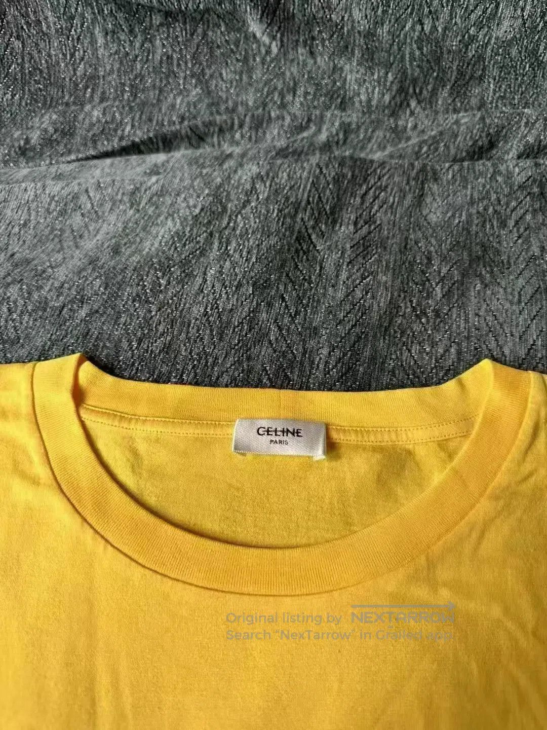 Celine CELINE Yellow Logo Short Sleeve| Size US L / EU 52-54 / 3 - 3 Thumbnail