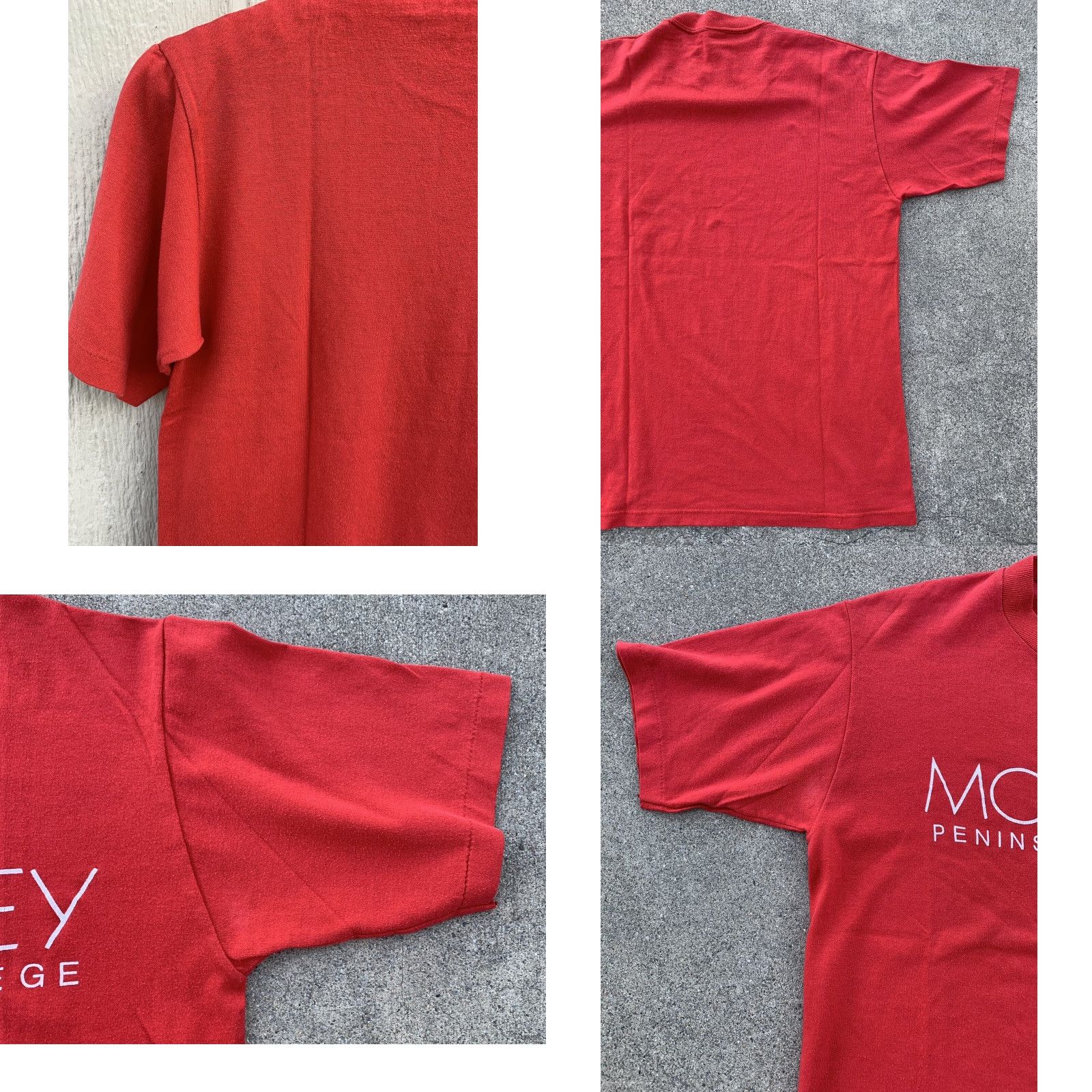 Vintage VINTAGE Monterey Bay Peninsula College Single Stitch T Shirt Graphic Tee Size M Red Men Shirt Size US M / EU 48-50 / 2 - 10 Thumbnail