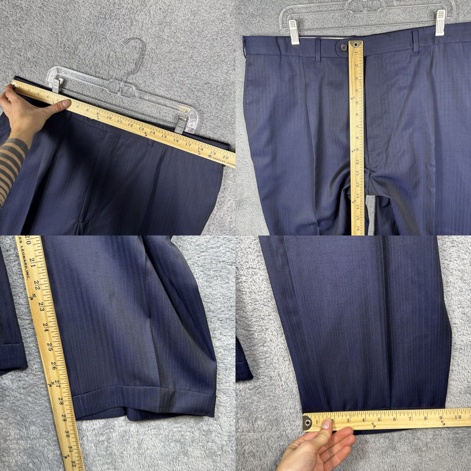 Jack Victor Jack Victor Pants Mens 40x29 Wool Pinstripe Slacks Luxor CT Suit Trousers Classic Pleated City Designer Womens? Size 40R - 8 Thumbnail