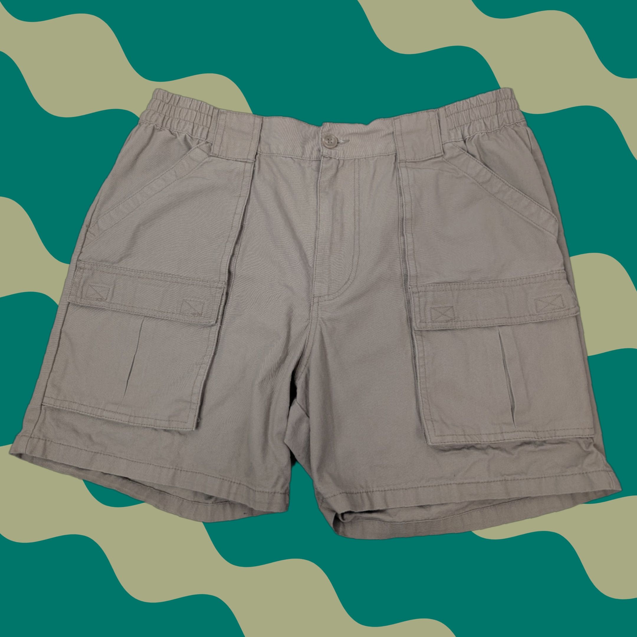 Etro Guide Gear Cargo Shorts Men Beige Hiking Cargo Pocket 36 Canvas Cotton Regular Front Belt Loops Outdoor Vintage? No Size US 36 / EU 52 - 1 Thumbnail