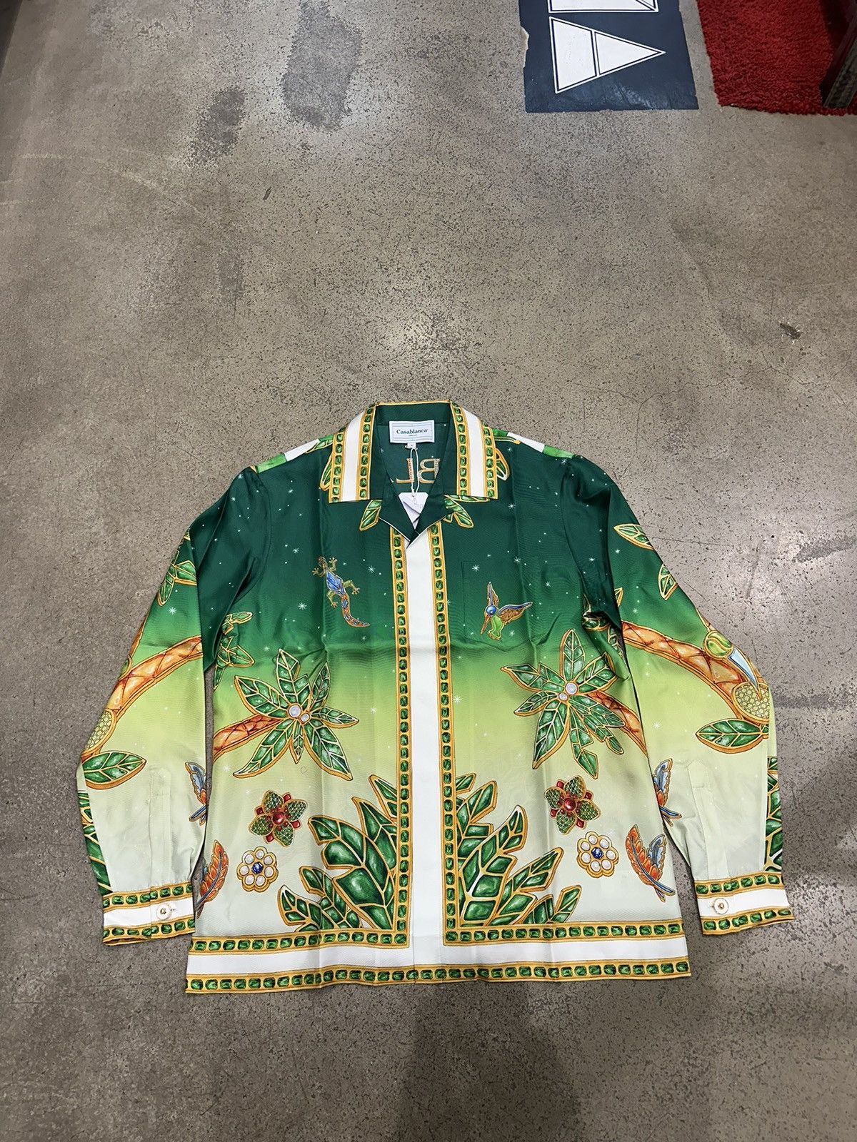 image of Casablanca - Joyaux D'afrique Silk Shirt in Green, Men's (Size Medium)