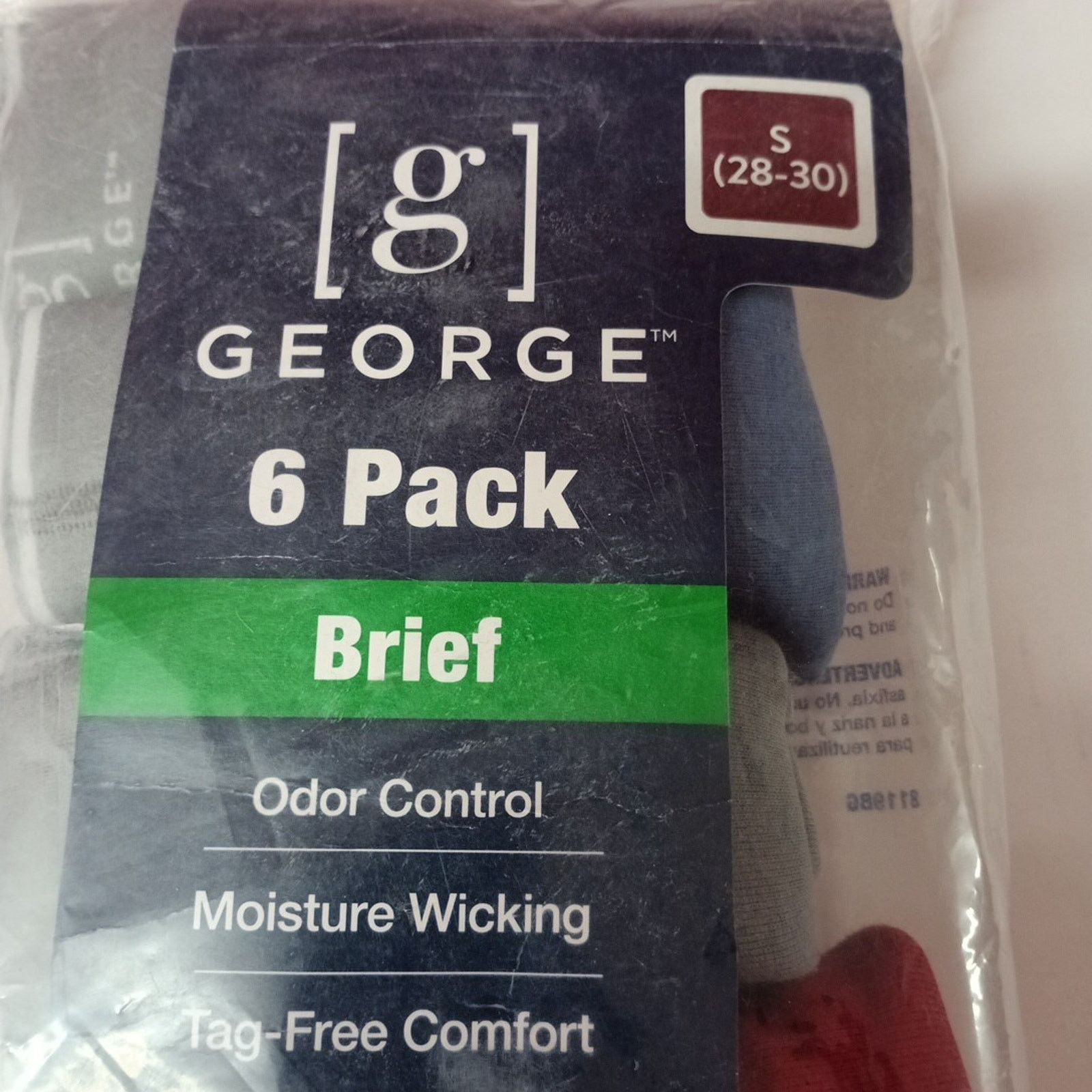 George George Men's 6 Pack Briefs Assorted Size S (28-30) Cotton Size 28 - 3 Thumbnail