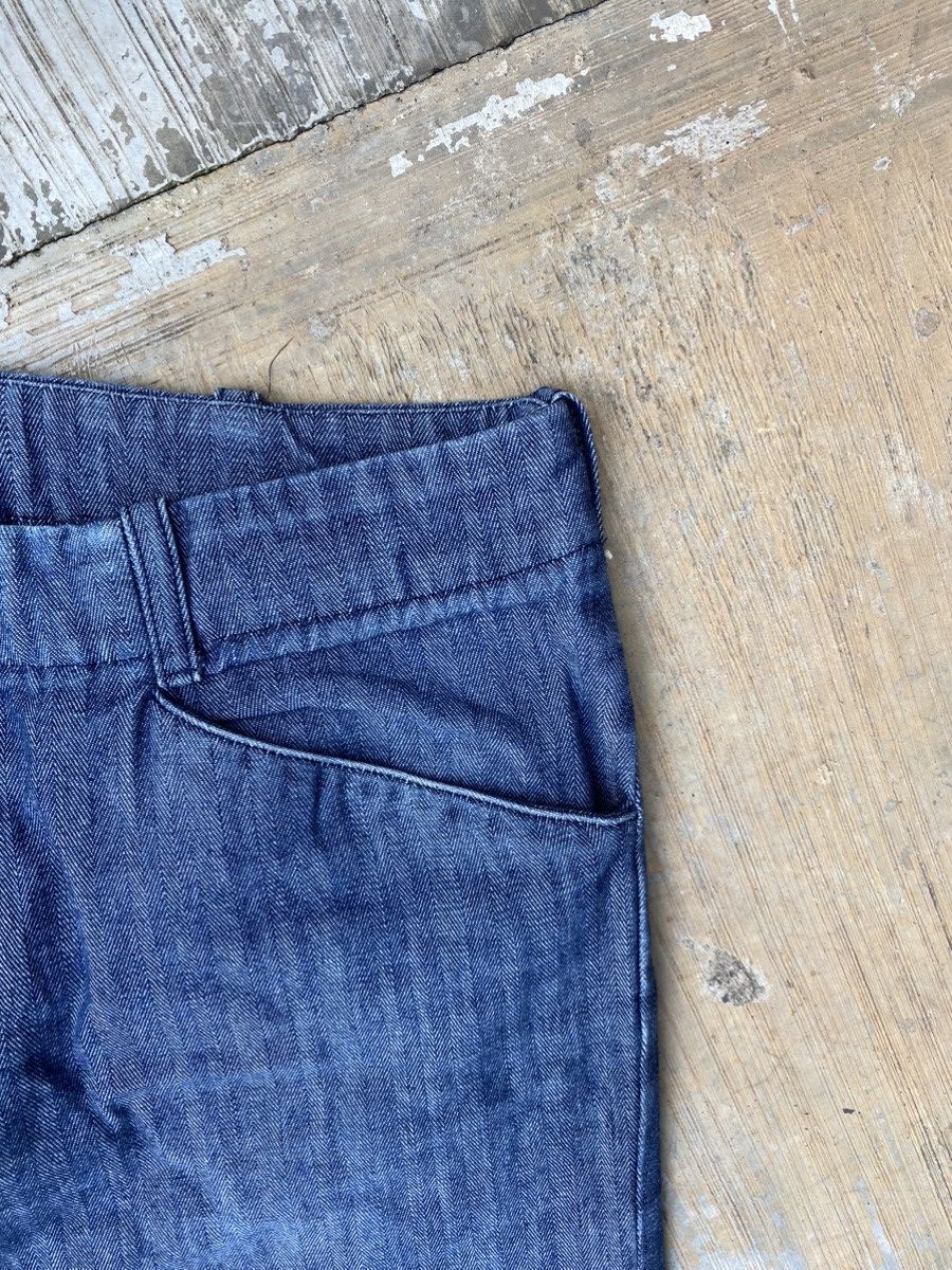 Designer × Katharine Hamnett London Hamnett Harringbone Cotton Twill Flare Pants Size 29" - 5 Thumbnail