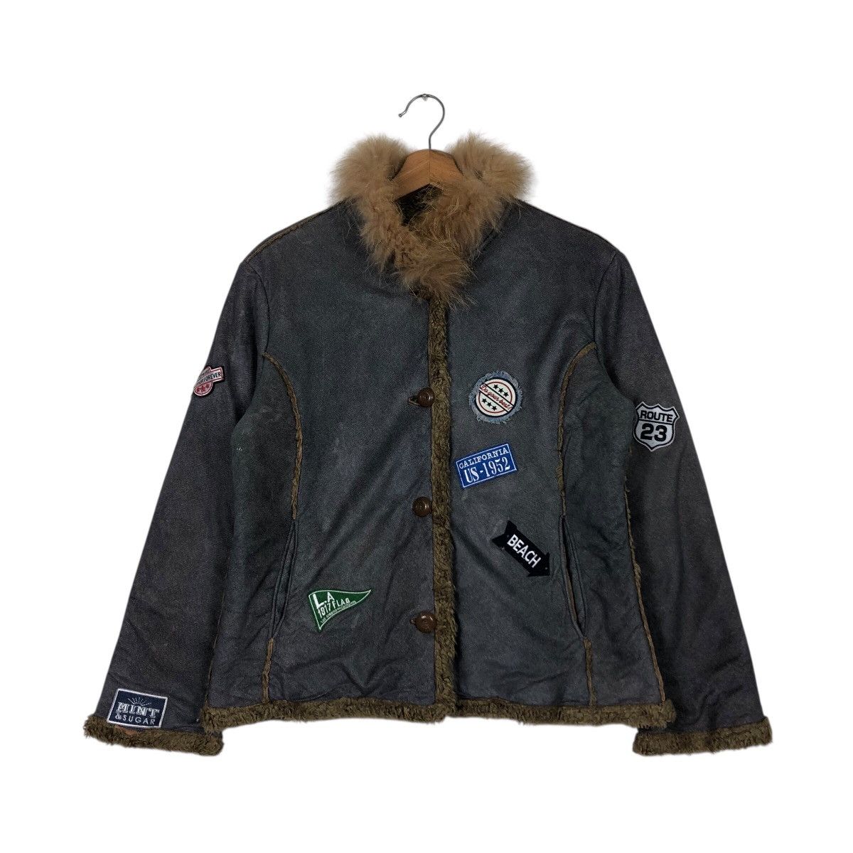 Japanese Brand Vintage Bignami Italy Shearling Patchwork Moto Jacket Size M / US 6-8 / IT 42-44 - 2 Thumbnail