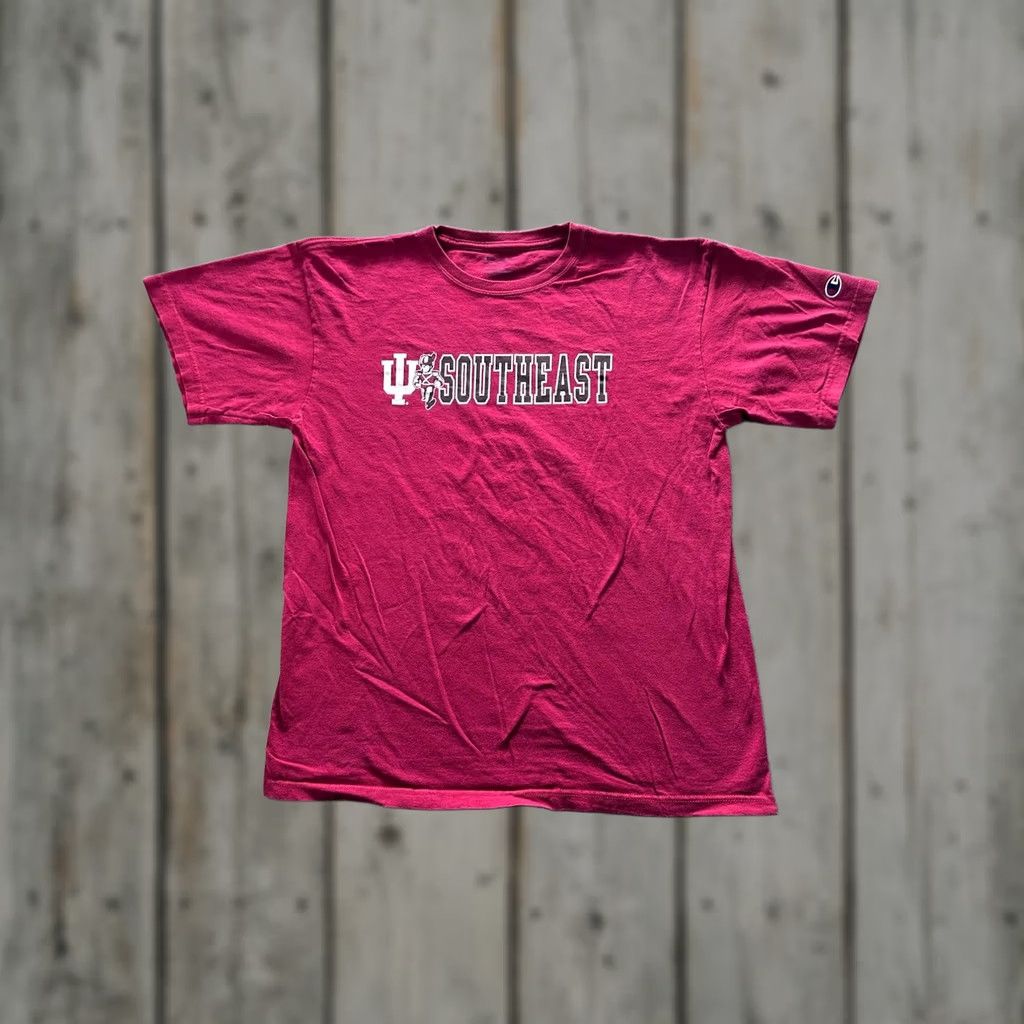 Champion Champion Shirt Mens L Red IU Southeast Graphic Tee Crewneck Tagless Cotton Size US L / EU 52-54 / 3 - 1 Thumbnail
