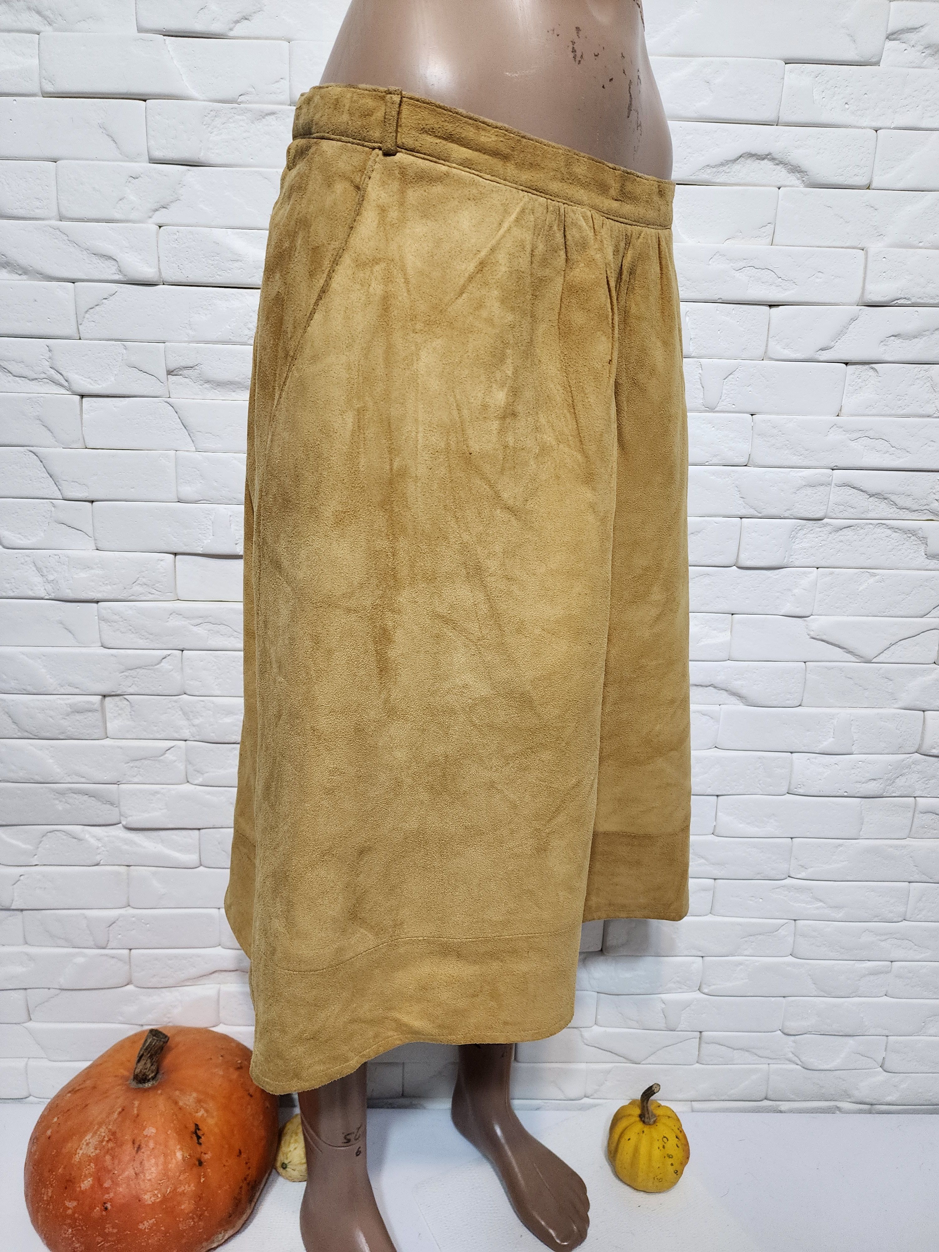 Genuine Leather Brown Suede Leather Skirt: 27" Waist Size 27" / US 4 / IT 40 - 5 Thumbnail