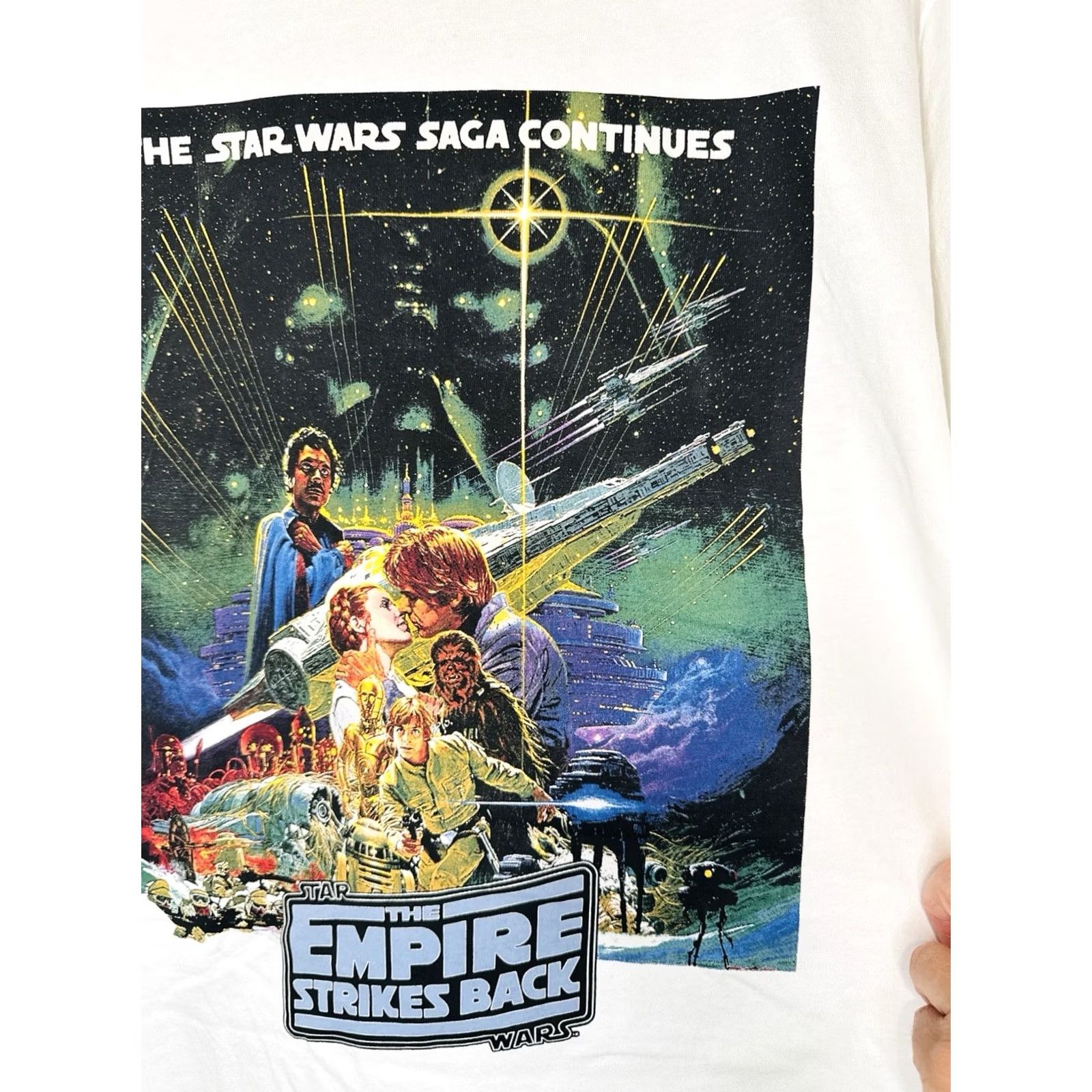 Uniqlo Uniqlo Star Wars The Empire Strikes Back Poster T Shirt Mens L White Cotton Crew Neck Short Sleeve Unisex Adults Size US L / EU 52-54 / 3 - 3 Thumbnail