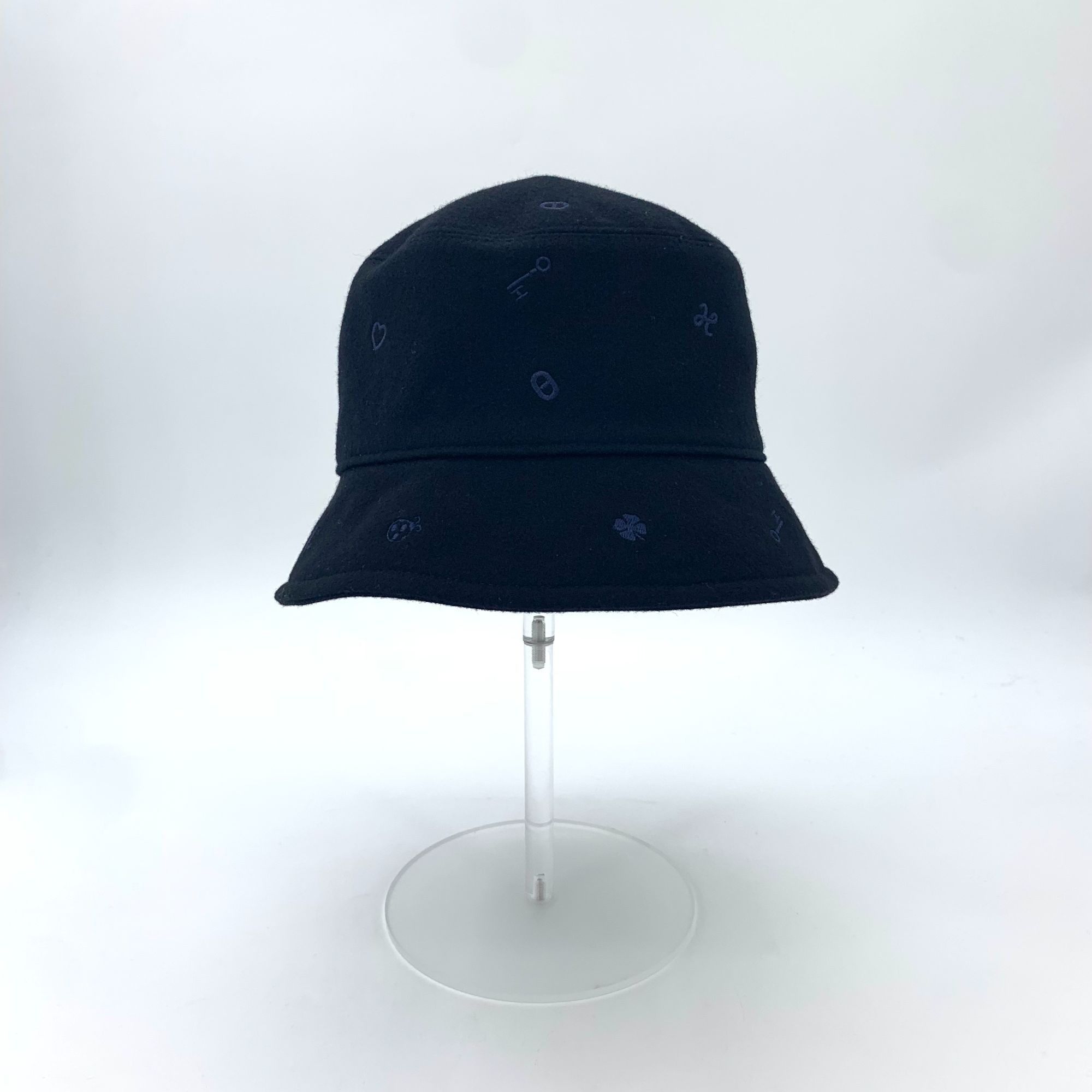 Hermes Hermes Cashmere Embroidered Fisherman Hat 59cm Chapeau Femme Size ONE SIZE - 8 Thumbnail