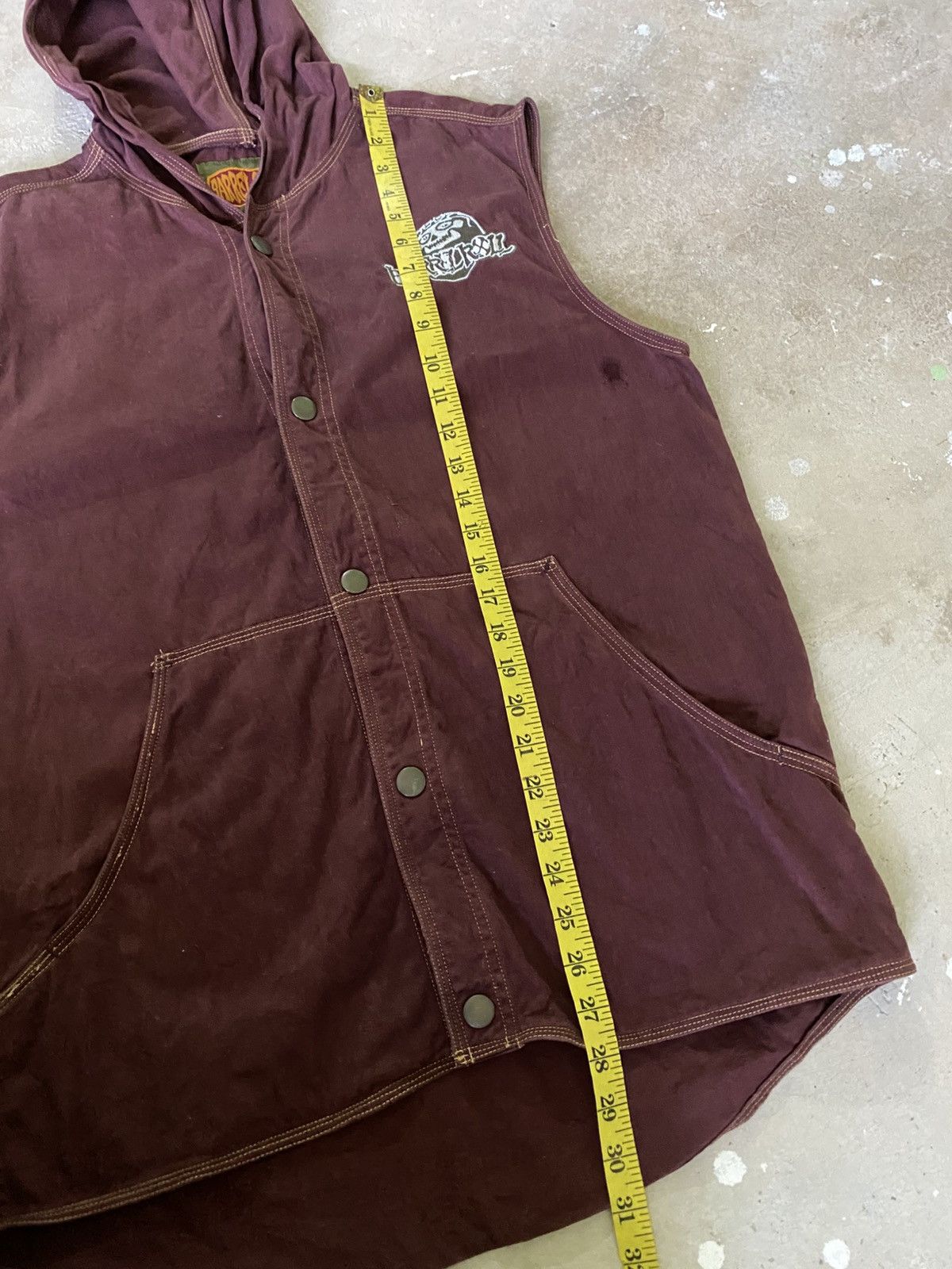 Japanese Brand Barrel Roll Hooded Snap Vest Maroon Archive Y2K Size US M / EU 48-50 / 2 - 11 Thumbnail