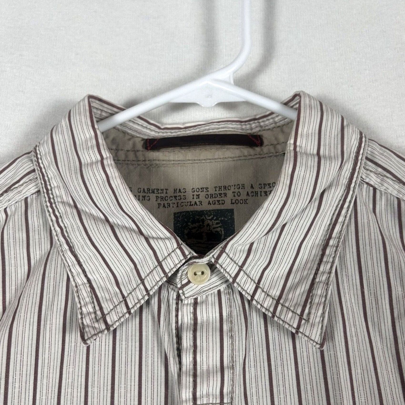 Timberland Timberland Men's Beige Plaid Striped Button Up Shirt Size L Long Sleeve Size US L / EU 52-54 / 3 - 2 Thumbnail