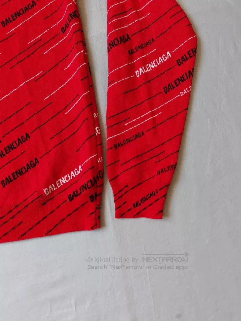 Balenciaga Balenciaga Logo Print Red Wool Sweater. Size US S / EU 44-46 / 1 - 8 Thumbnail
