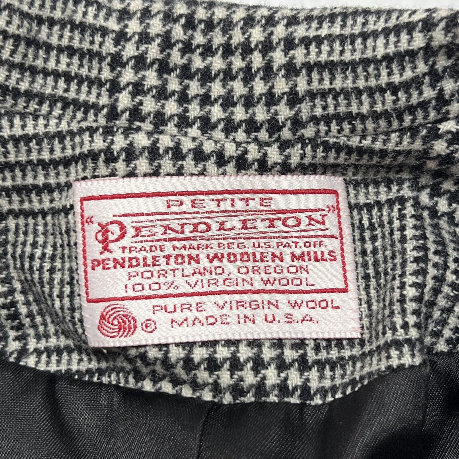 Pendleton Pendleton Woolen Mills Houndstooth Blazer A-Line Skirt Set Size M / US 6-8 / IT 42-44 - 7 Thumbnail