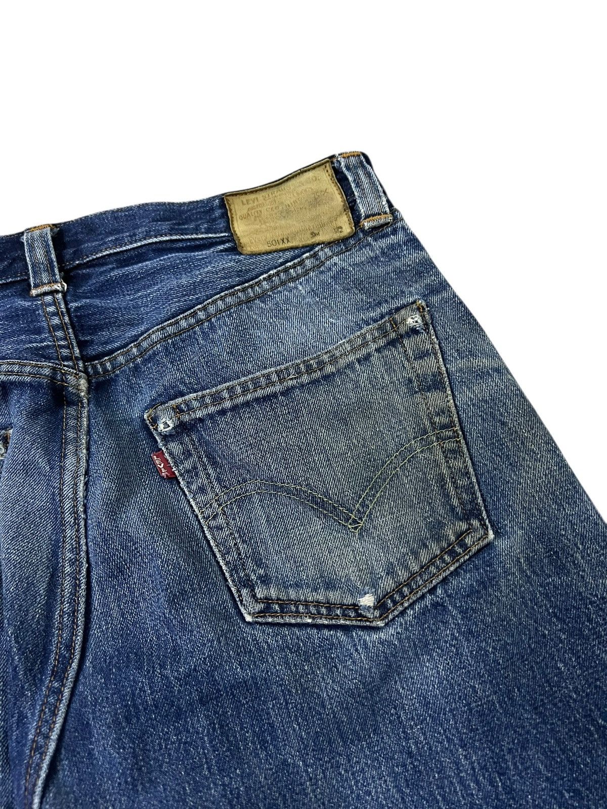 Levi's Vintage Levi’s 501xx Big E Lvc 1950 Usa Distressed Jean Size US 31 - 17 Thumbnail