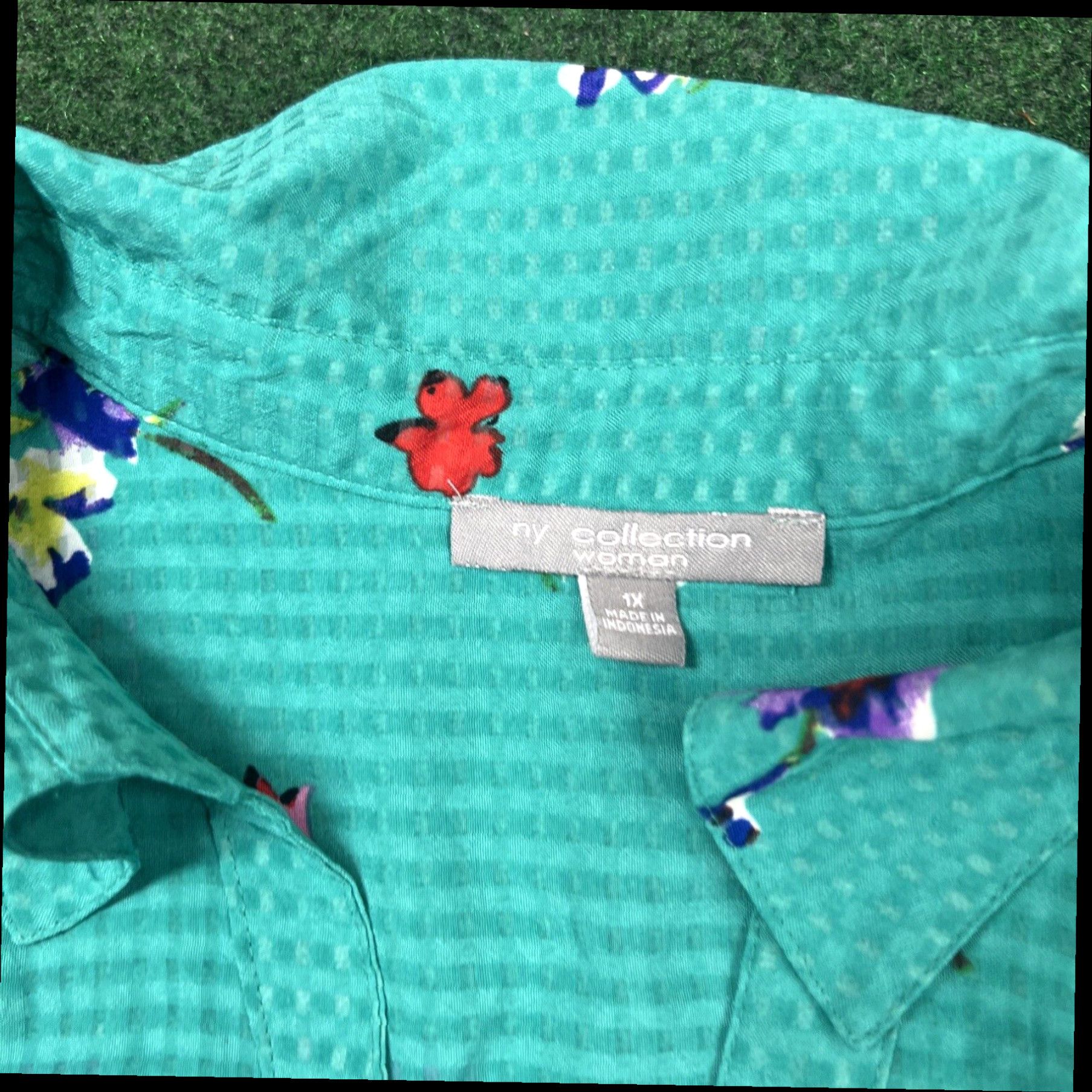 Vintage NY Collection Womens Floral Button Down Blouse Long Sleeve Size 1X Size XL / US 12-14 / IT 48-50 - 5 Thumbnail
