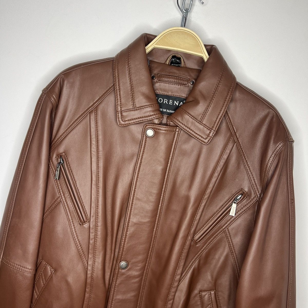 Leather × Vintage Vintage Brown Leather Motor Biker Jacket Trucker Genuine Size US M / EU 48-50 / 2 - 4 Thumbnail