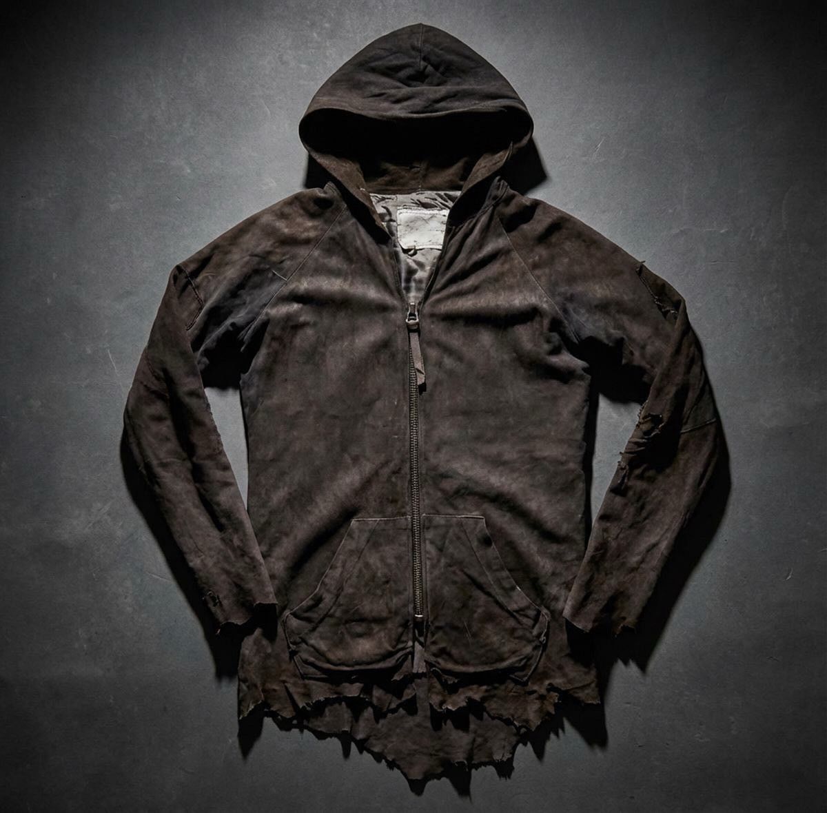Greg Lauren The suede hoodie “coal” Size US M / EU 48-50 / 2 - 1 Thumbnail