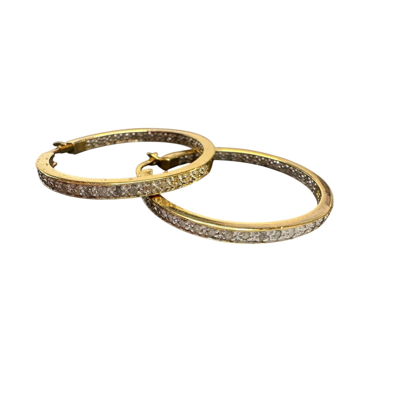 Other Beautiful 1/2 Carat Inside Out Diamond Hoop Earrings Size ONE SIZE - 4 Thumbnail