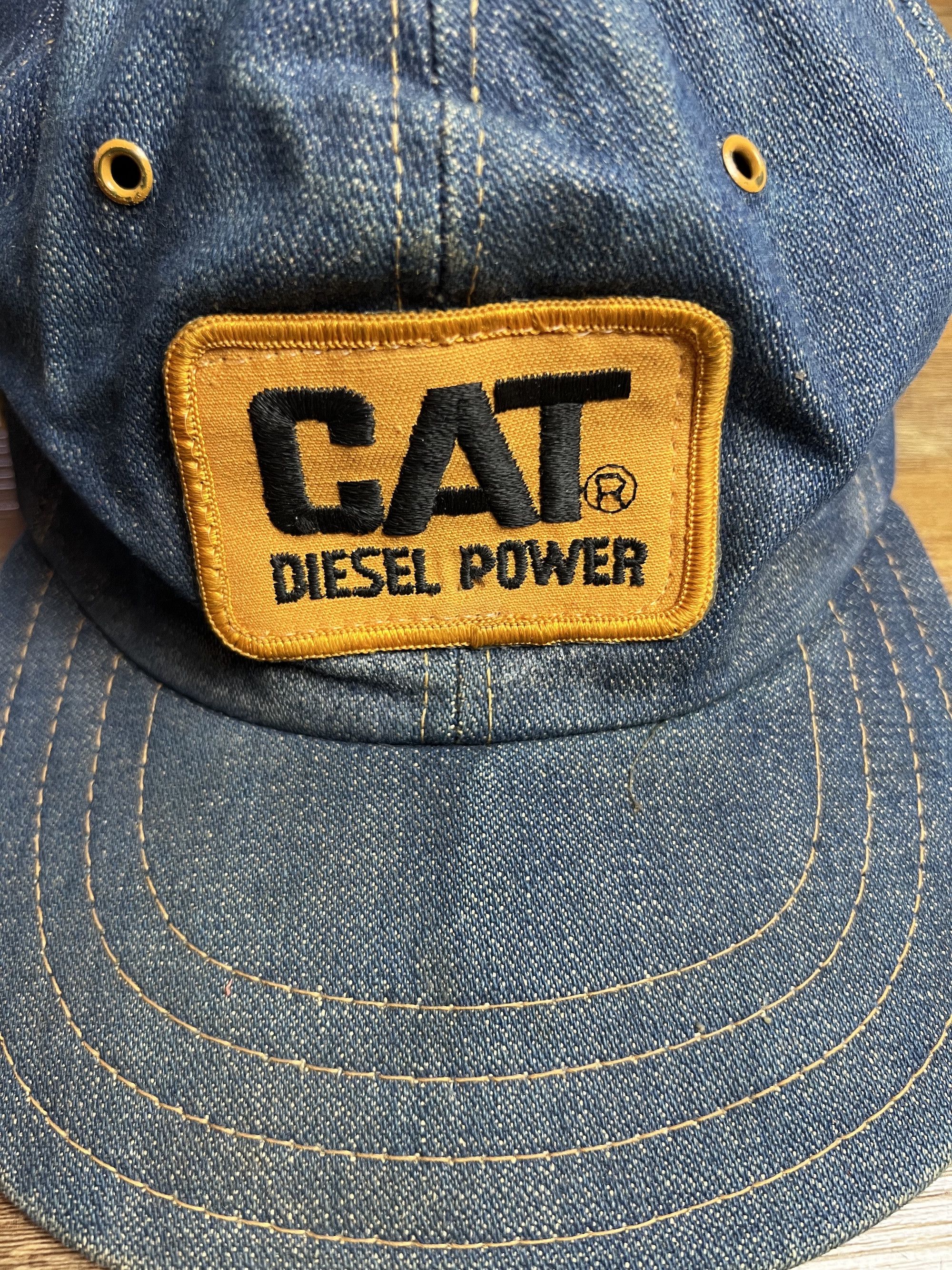 Caterpillar 1970's-1980's CAT Diesel Power Denim Trucker Snapback Size ONE SIZE - 3 Thumbnail