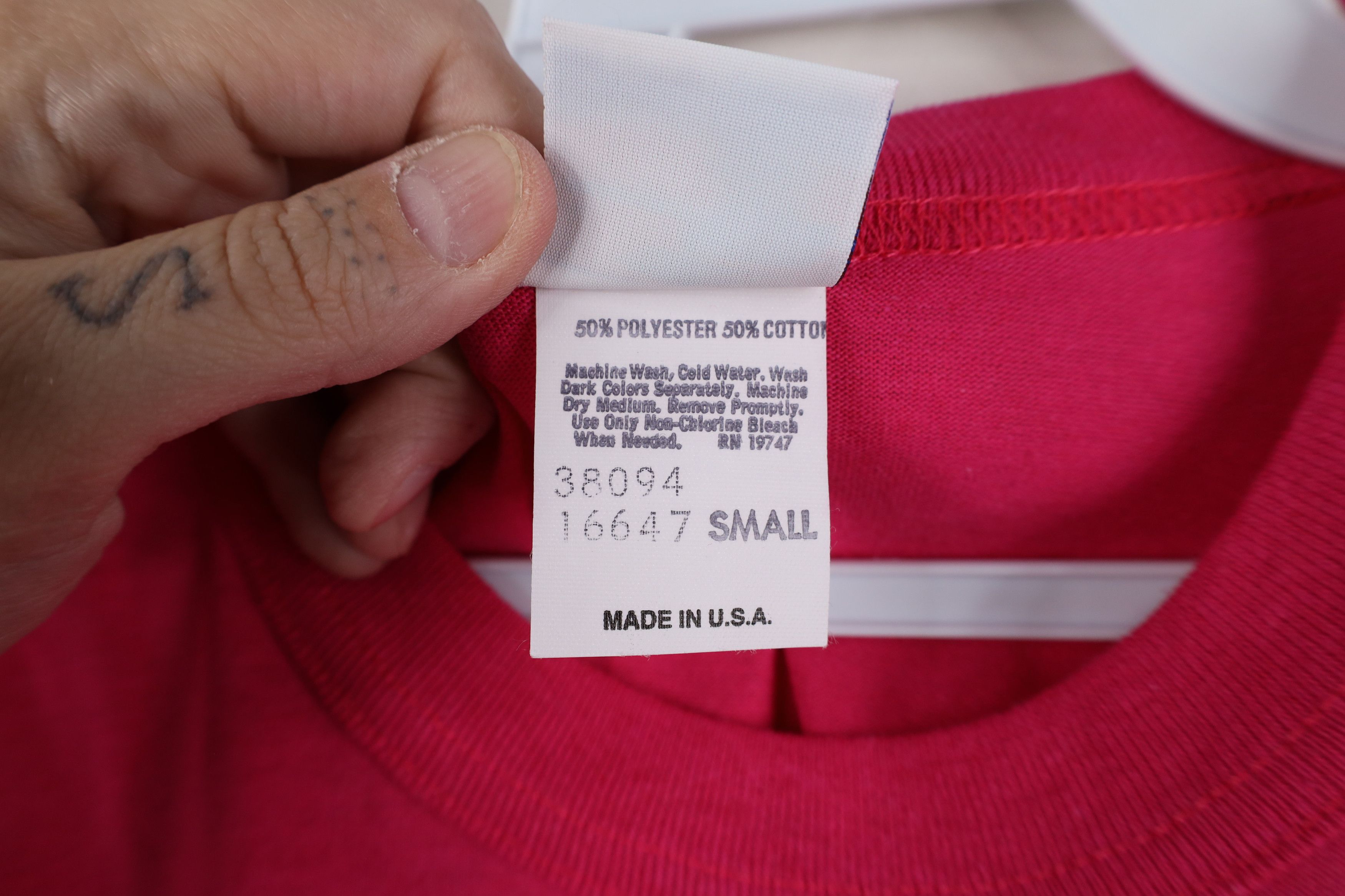 Vintage Vintage 90s Streetwear Blank Short Sleeve T-Shirt Pink USA Size S / US 4 / IT 40 - 7 Thumbnail