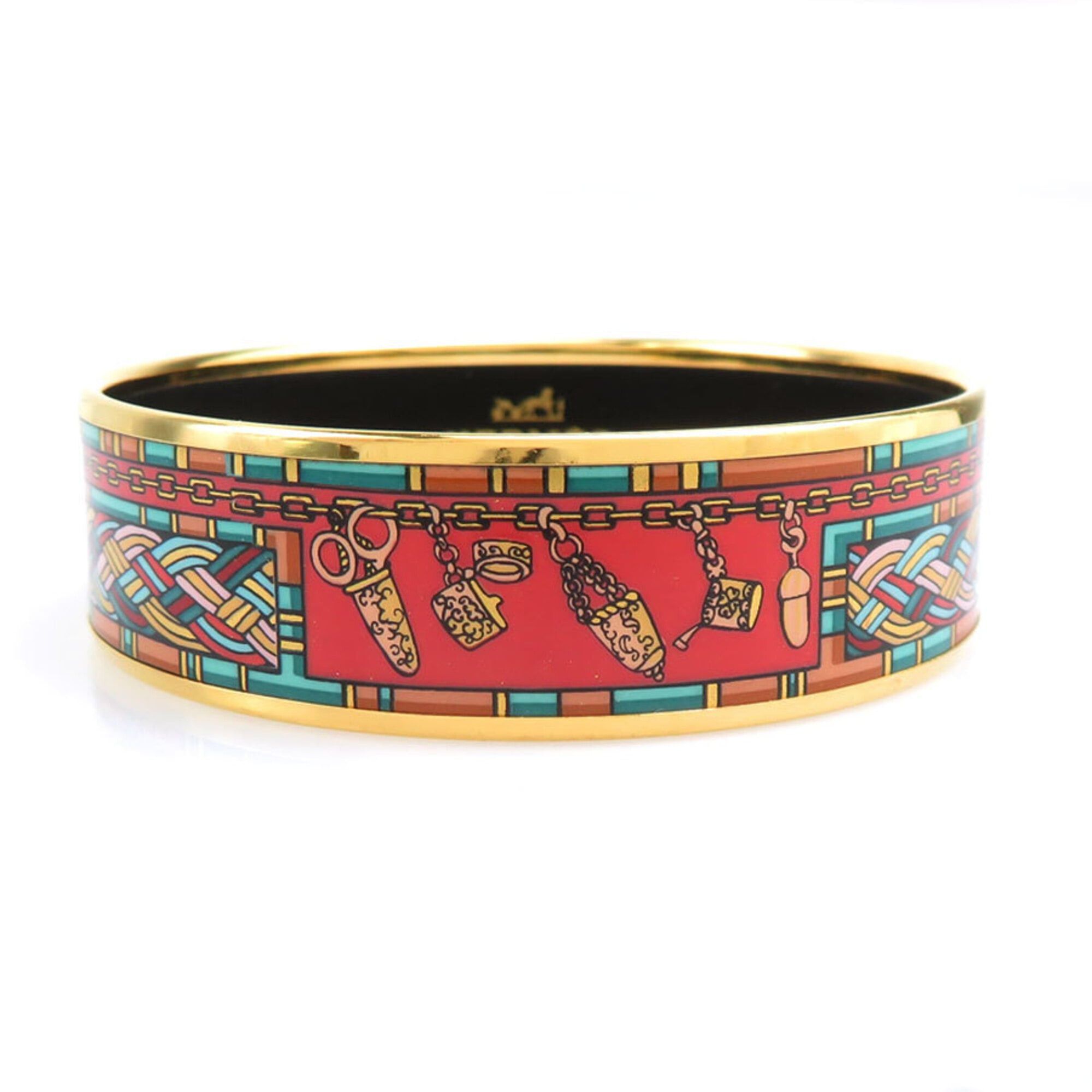 Hermes Hermes Bangle Bracelet Email Metal Enamel Gold Multicolor Women's Free Shipping e61792j Size ONE SIZE - 1 Thumbnail
