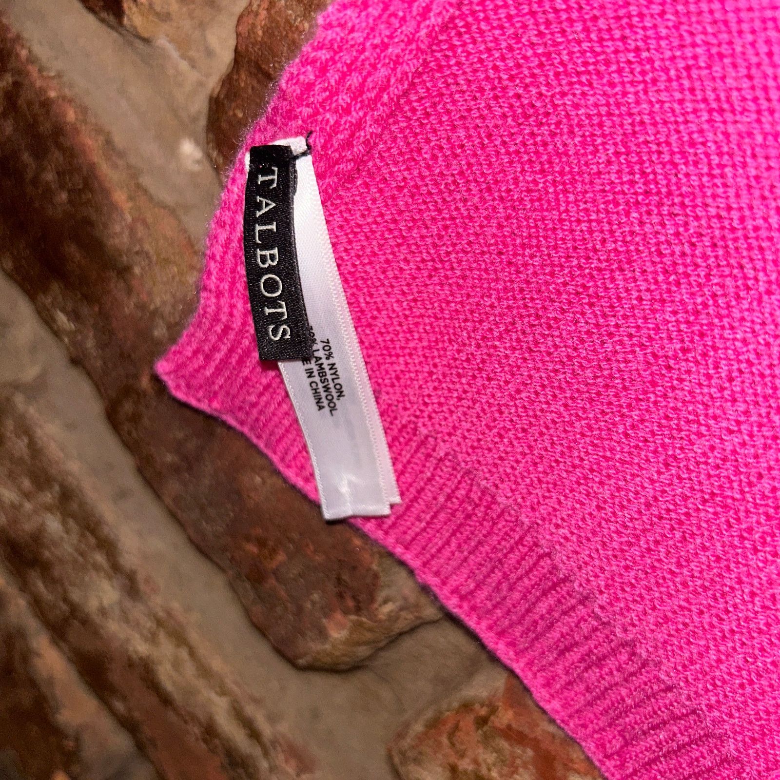 Other Talbots Wool Blend Pink Gray White Rectangle Long Scarf Size ONE SIZE - 5 Thumbnail