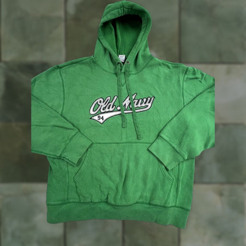 Old Navy Old Navy Hoodie Mens Large Green Fleece Pullover 94 Logo Graphic Print Front Pocket Hooded Sweatshirt L Size US L / EU 52-54 / 3 - 1 Thumbnail