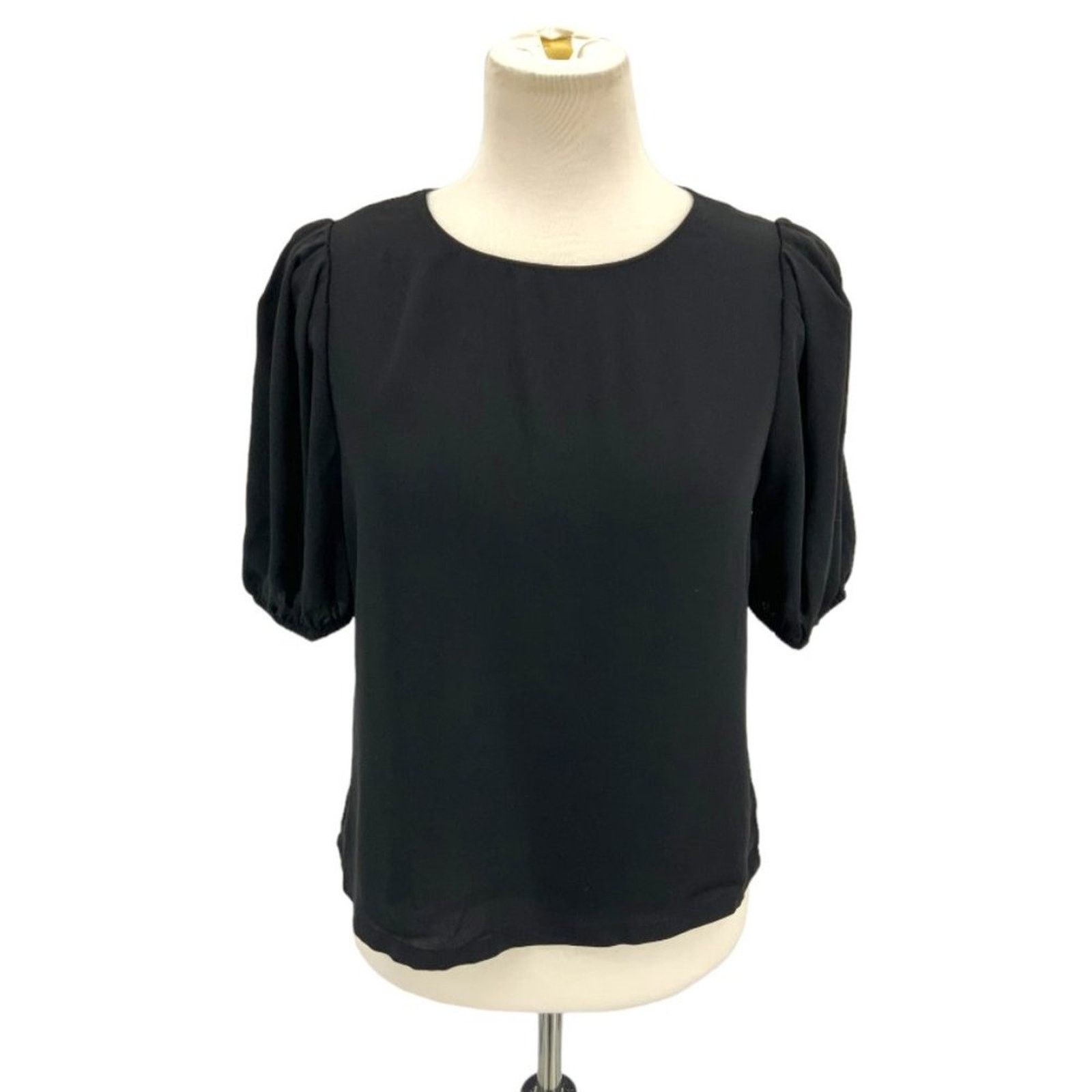 Other Elodie Black Puff Sleeve Blouse Size XS NWOT Size XS / US 0-2 / IT 36-38 - 1 Thumbnail
