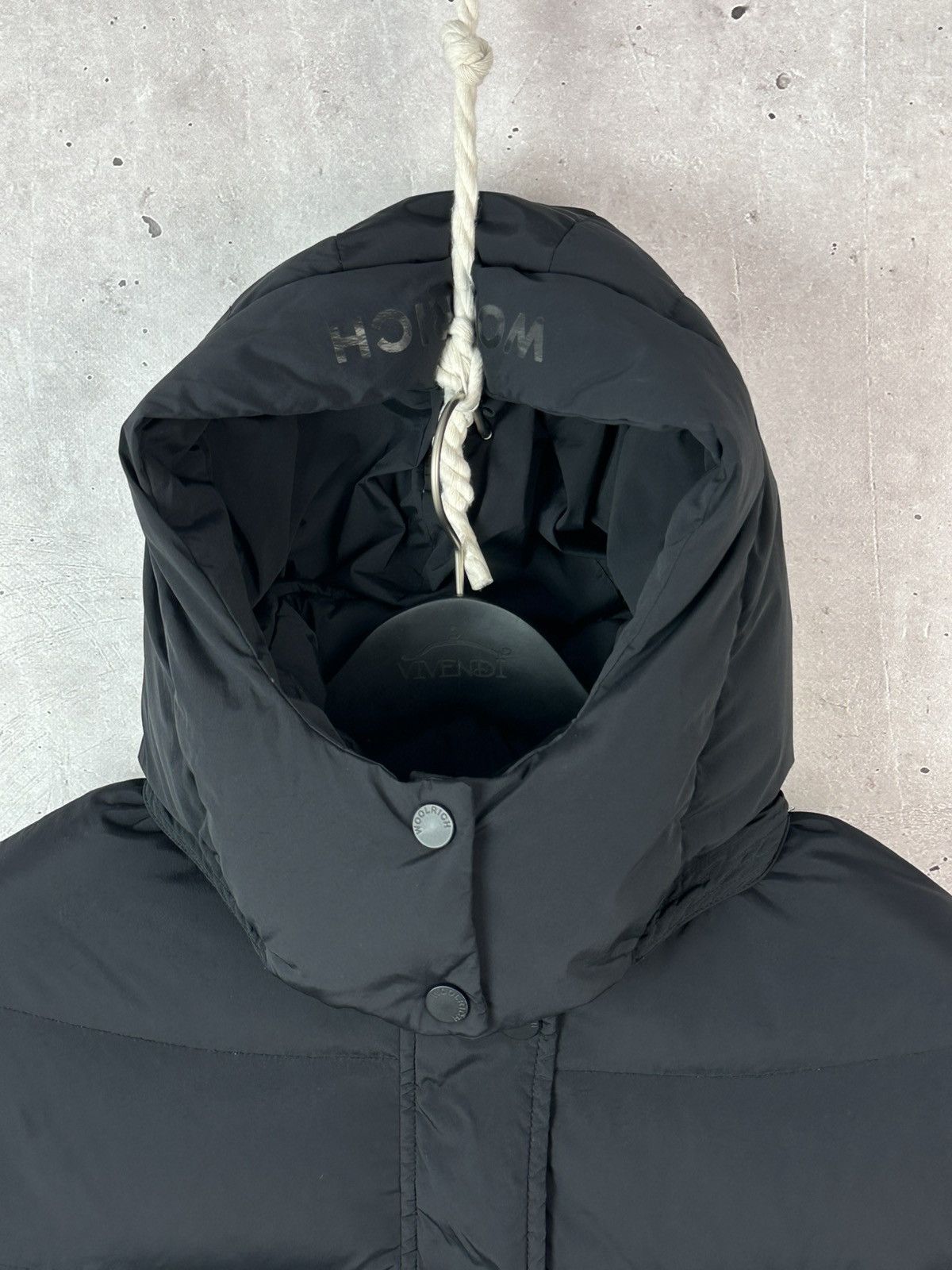 Woolrich Woolen Mills Woolrich Black Puffer Down Zipper Women’s Hooded Jacket Size XS / US 0-2 / IT 36-38 - 3 Thumbnail