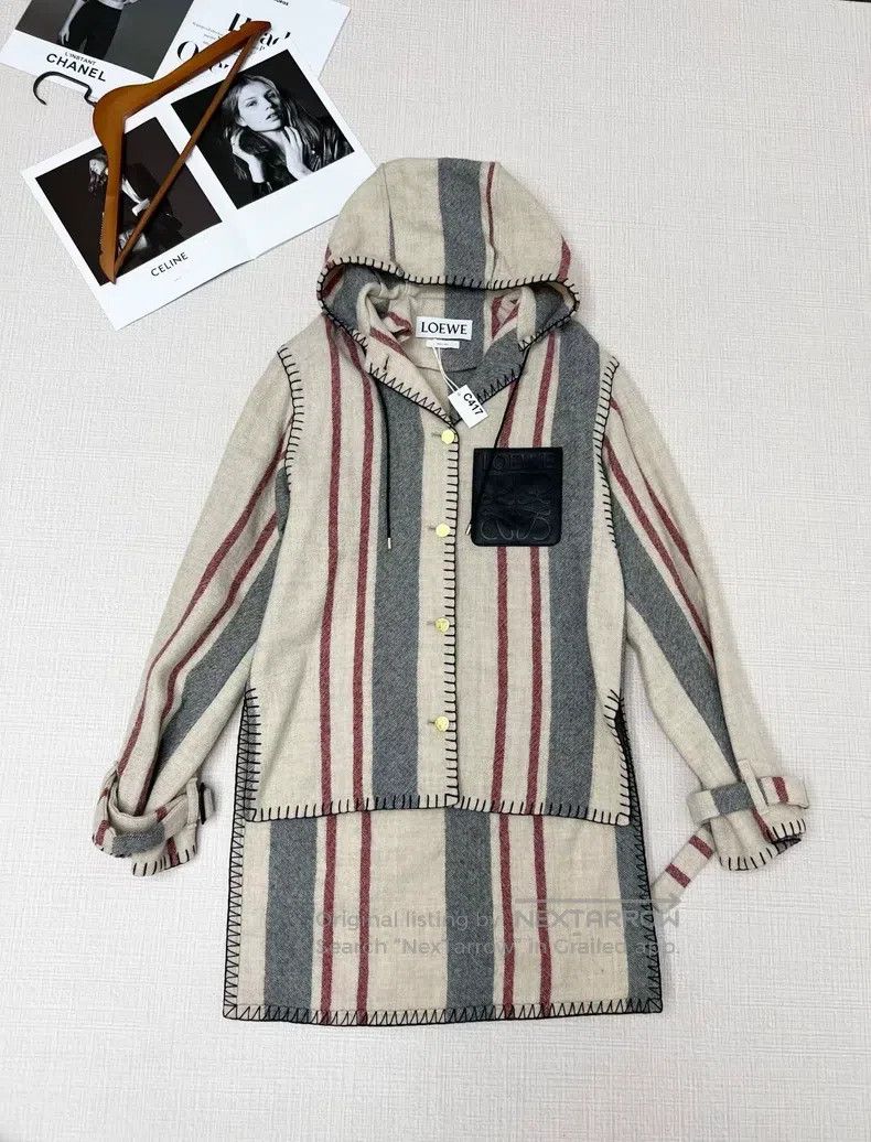 Loewe Loewe Colorblocked Striped Hooded Open Front Jacket Size XS / US 0-2 / IT 36-38 - 1 Thumbnail