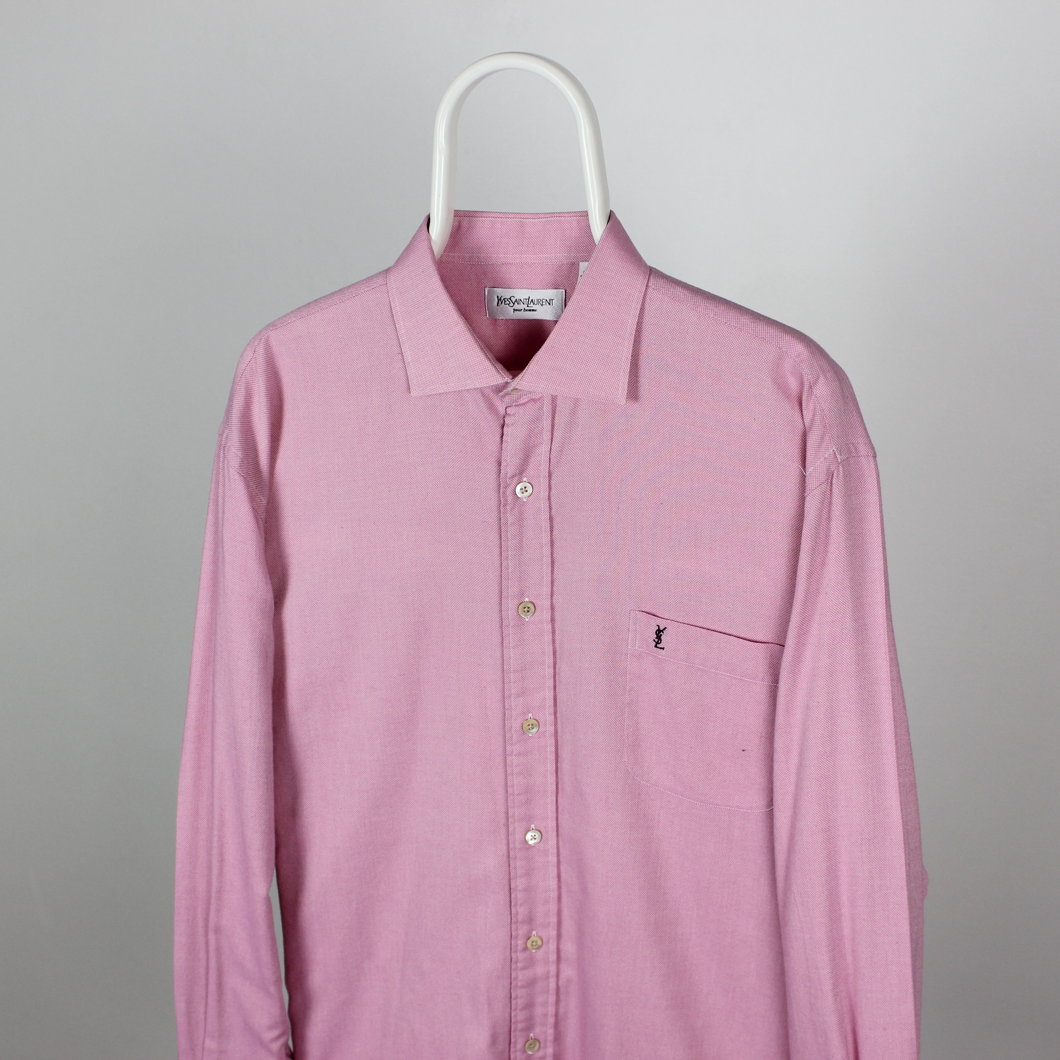 Yves Saint Laurent shirt button ups 43 17 PINK ysl