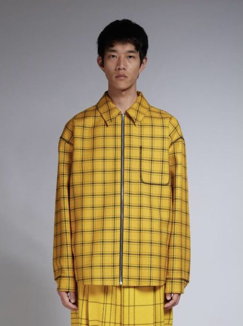 Marni o1w1db10824 Checked Jacket in Yellow Black Size US L / EU 52-54 / 3 - 2 Thumbnail